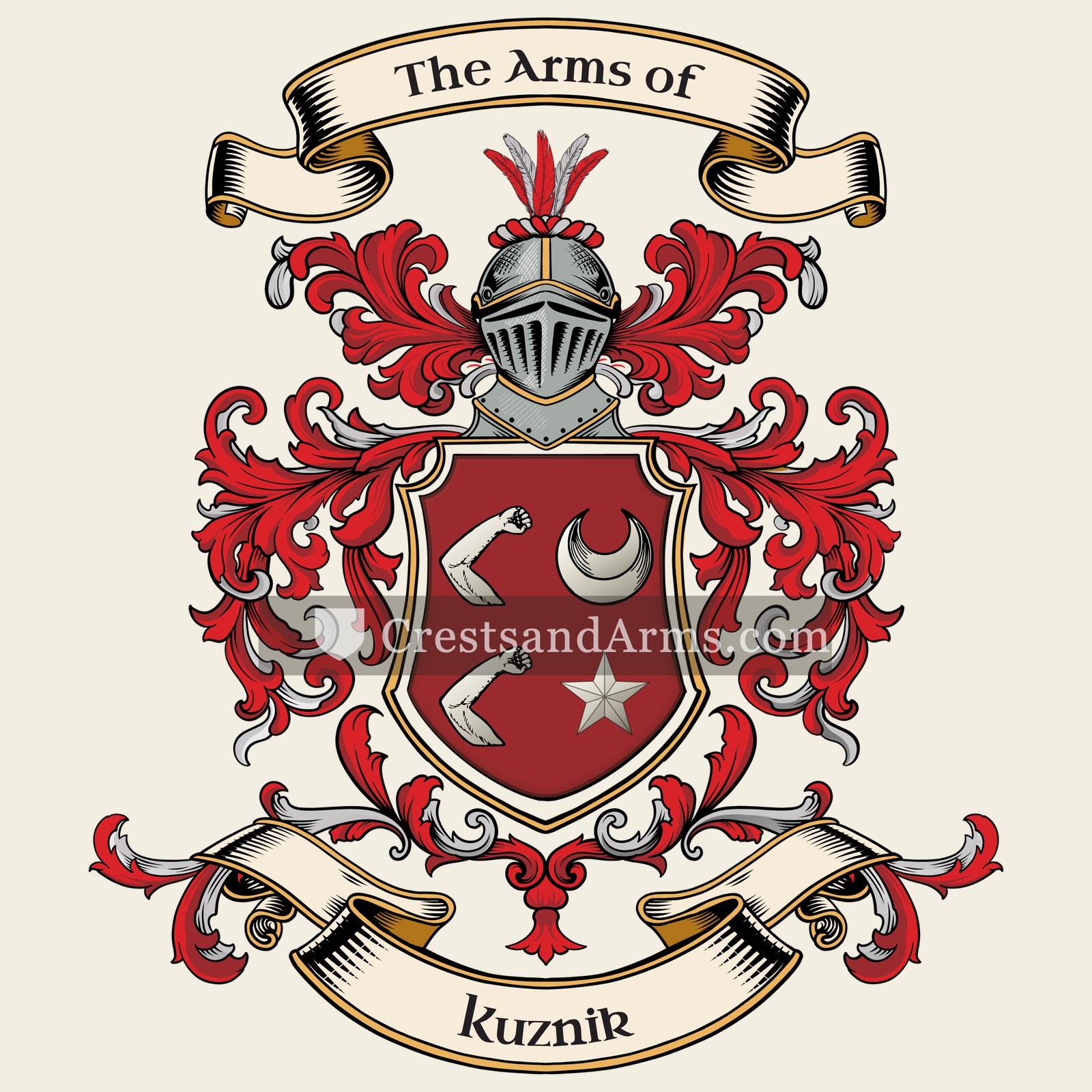 The Kuznik coat of arms, drawn from the recorded blazon