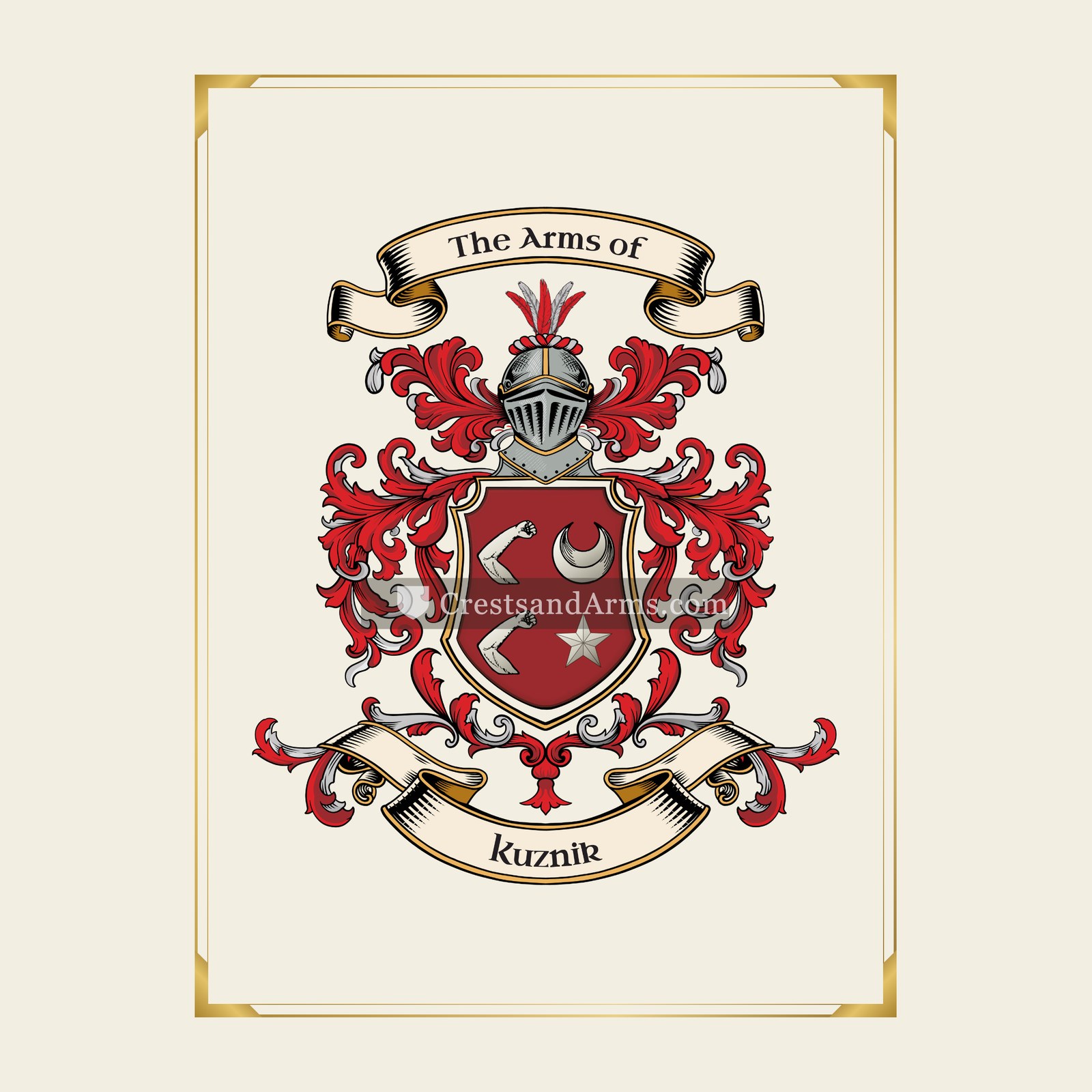 With gold border