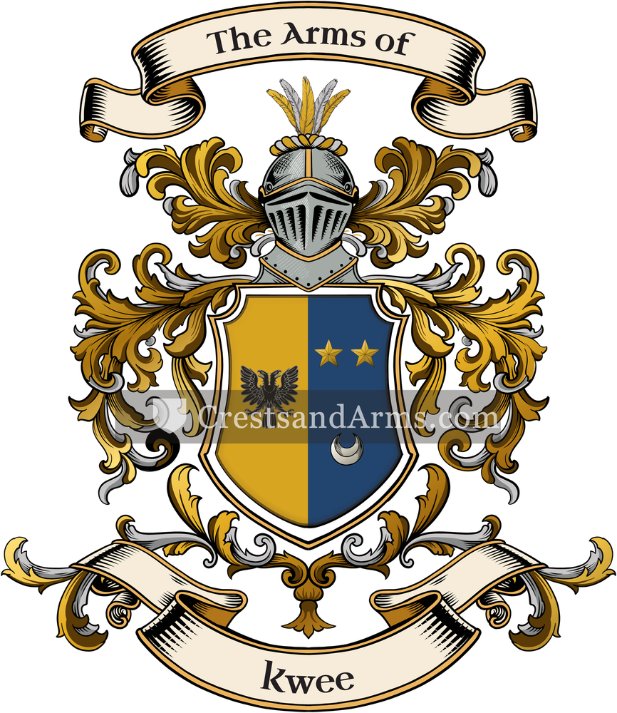 The Kwee coat of arms, drawn from the recorded blazon