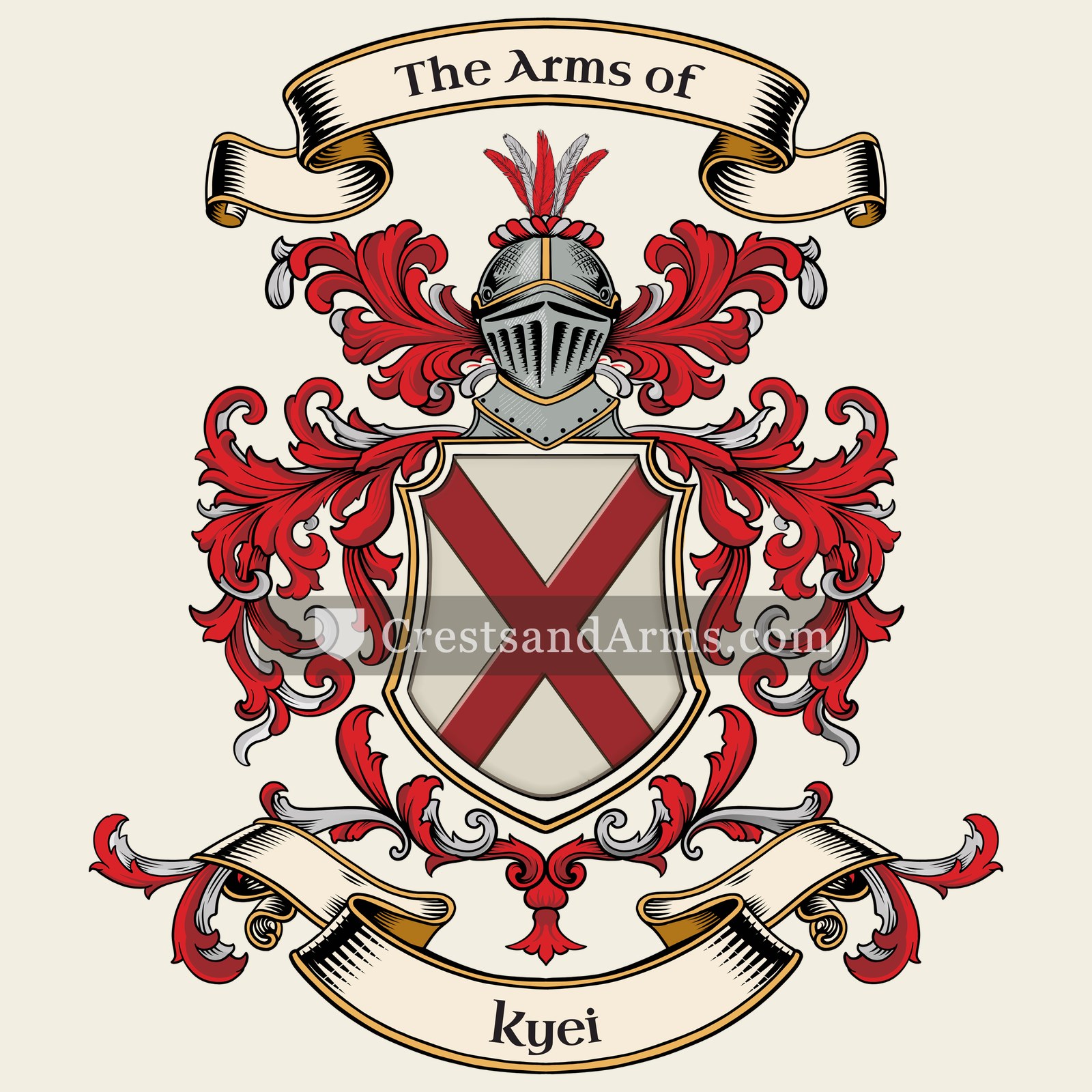 The Kyei coat of arms, drawn from the recorded blazon