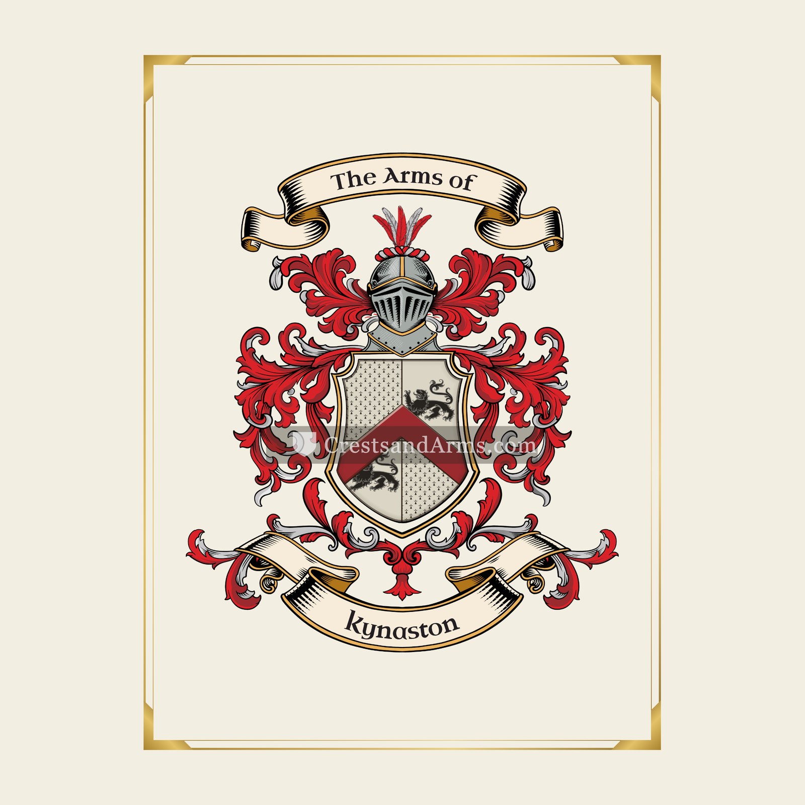 With gold border