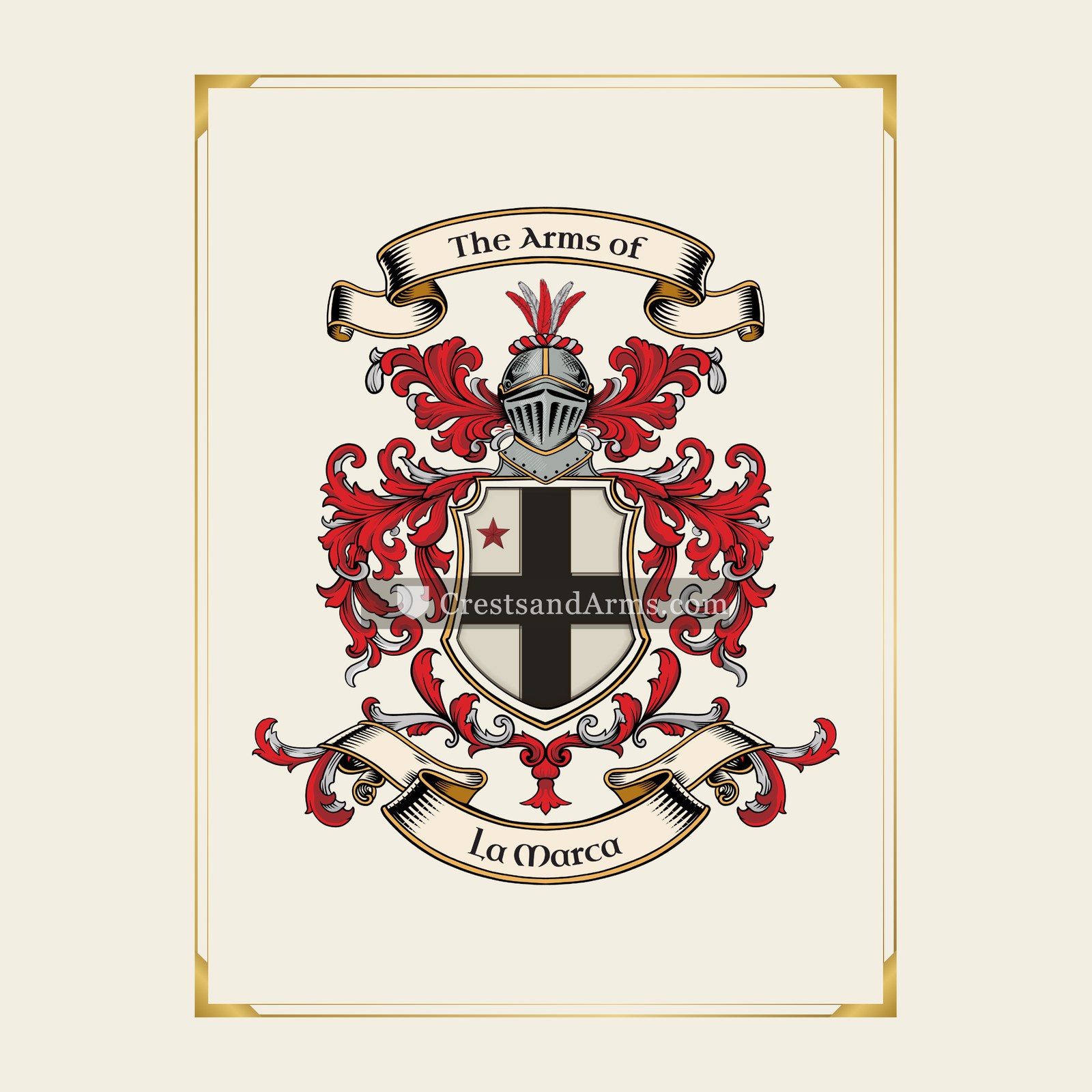 With gold border
