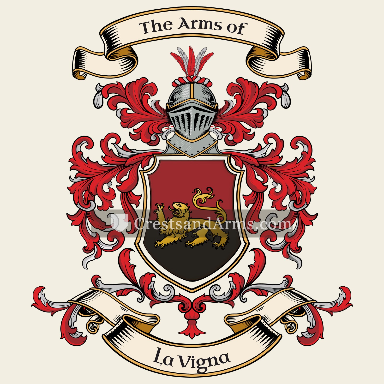 The La Vigna coat of arms, drawn from the recorded blazon