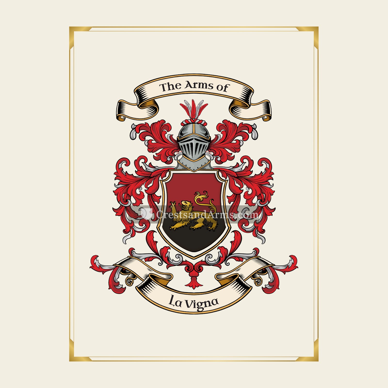 With gold border