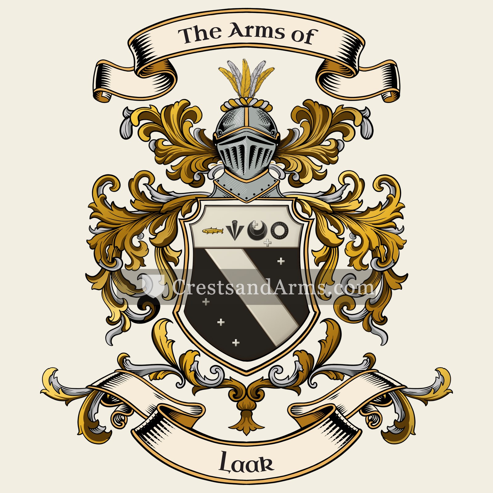 The Laak coat of arms, drawn from the recorded blazon