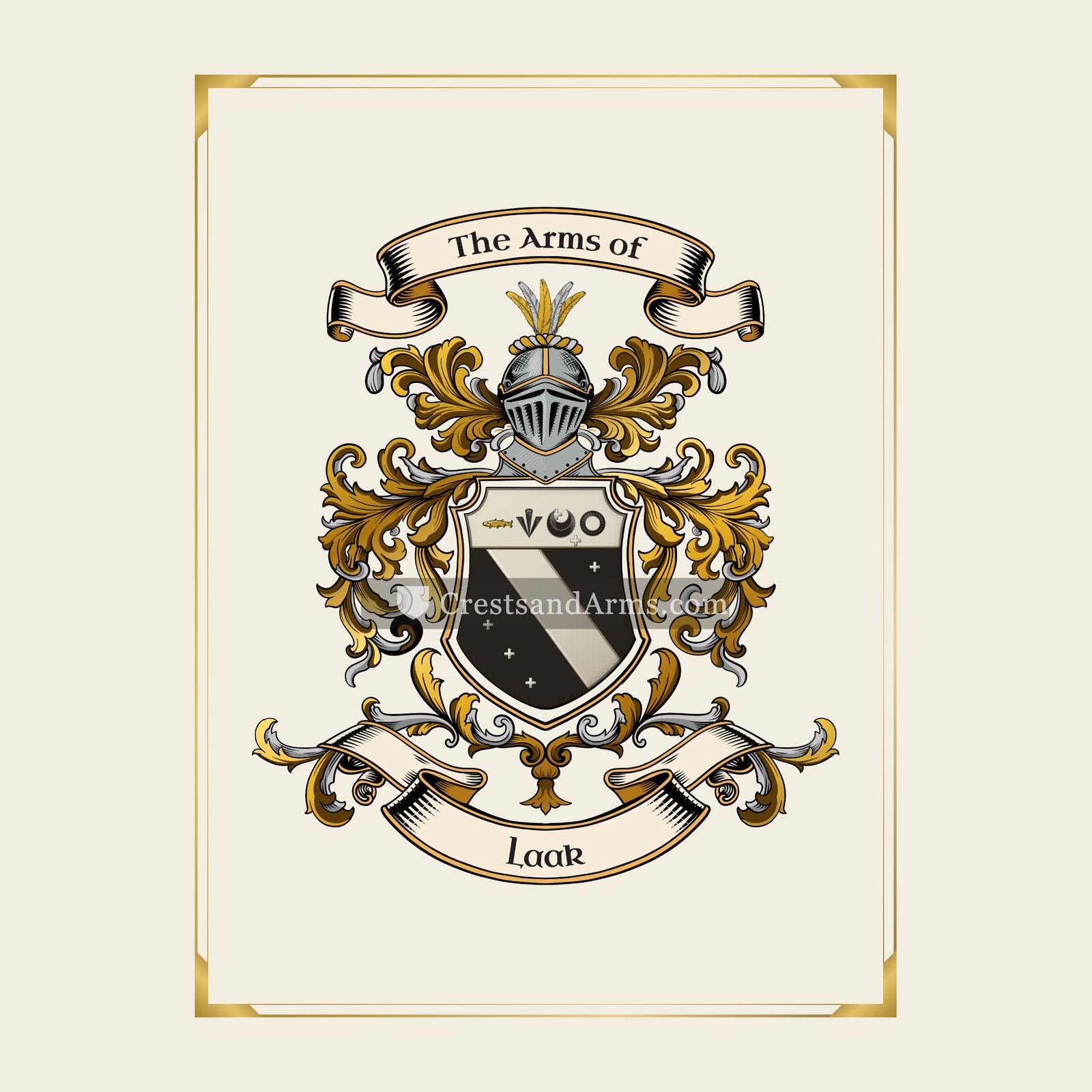 With gold border
