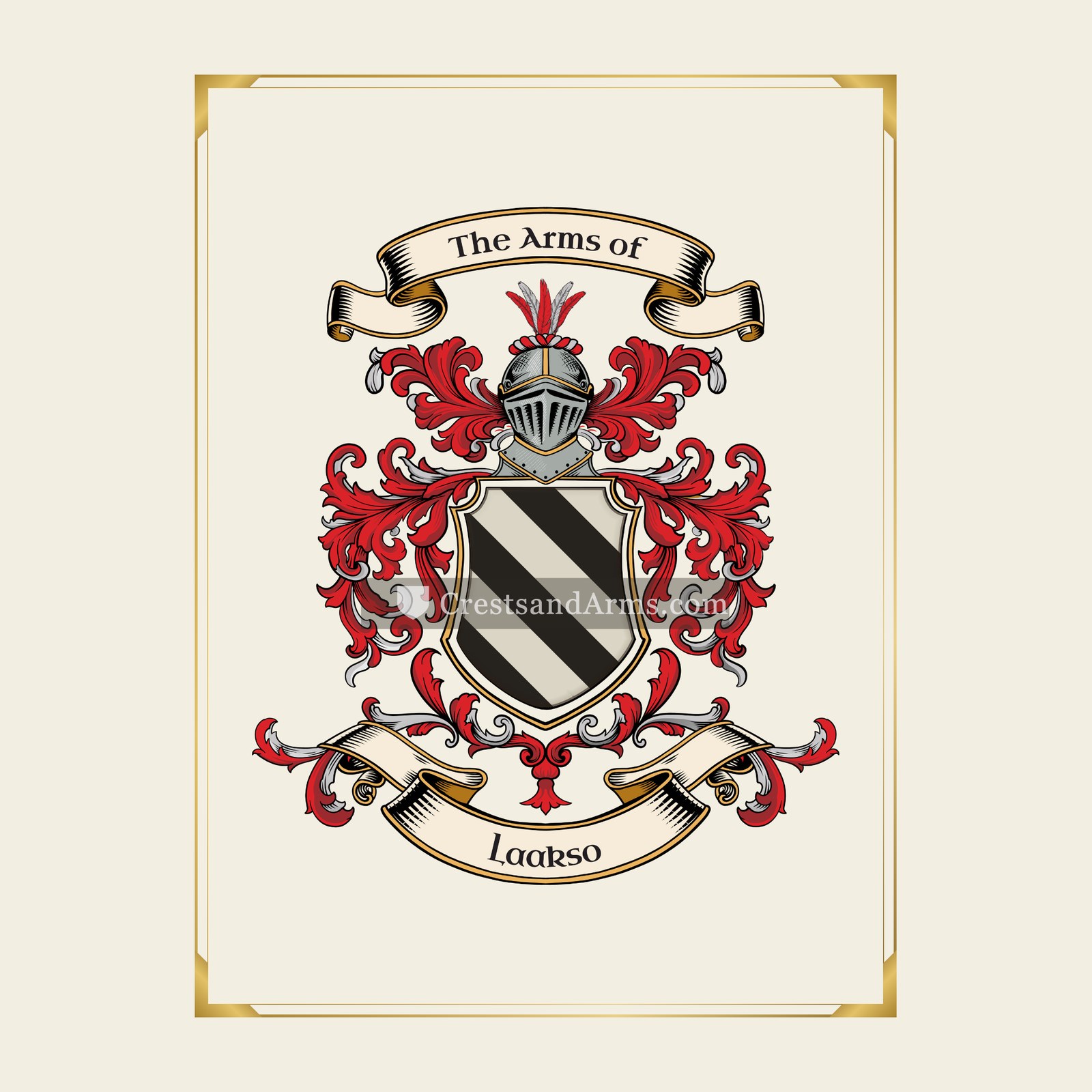 With gold border