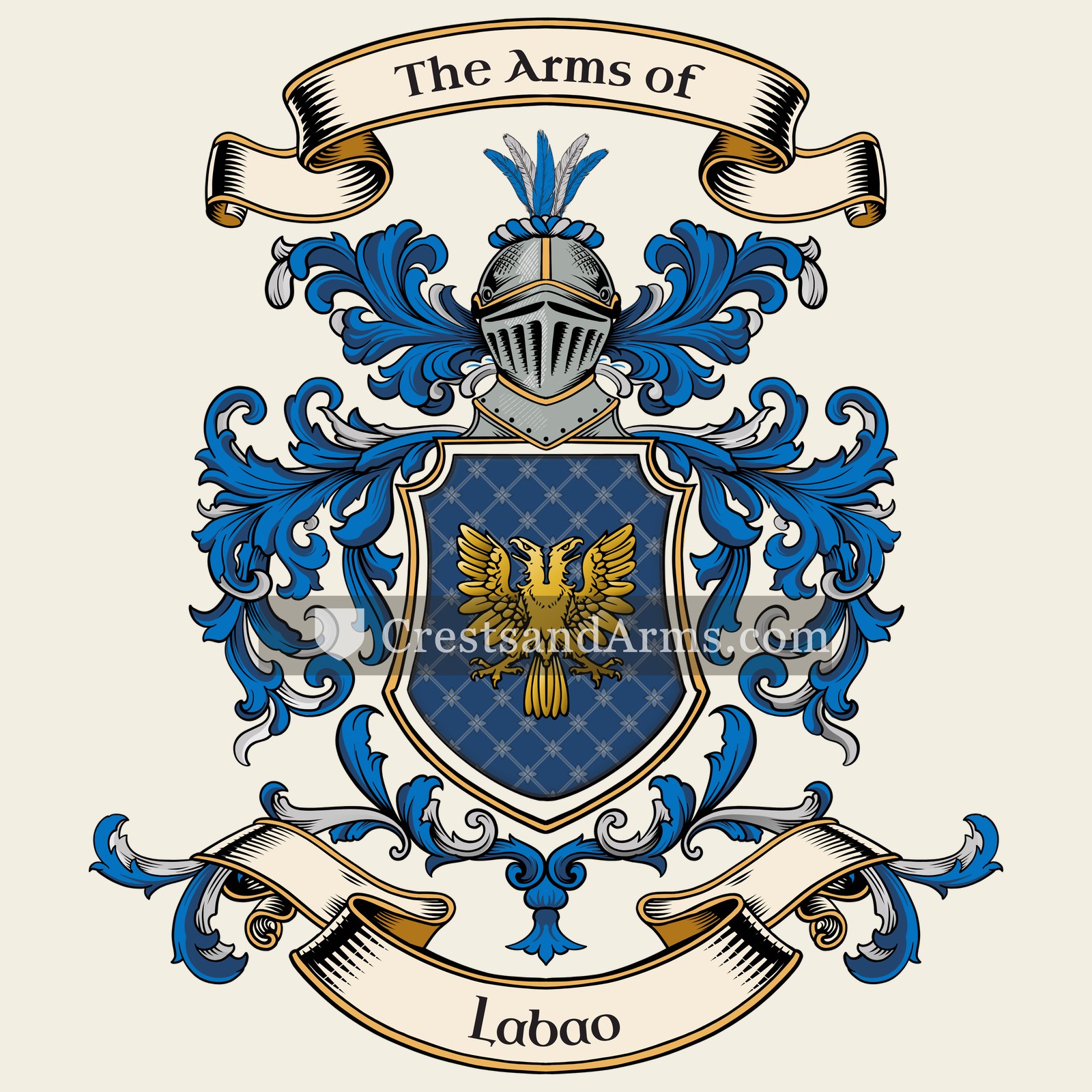 The Labao coat of arms, drawn from the recorded blazon