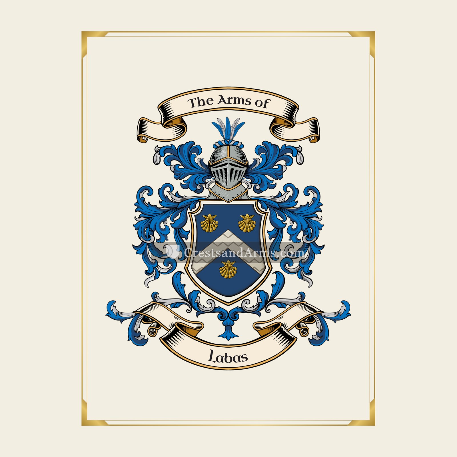 With gold border