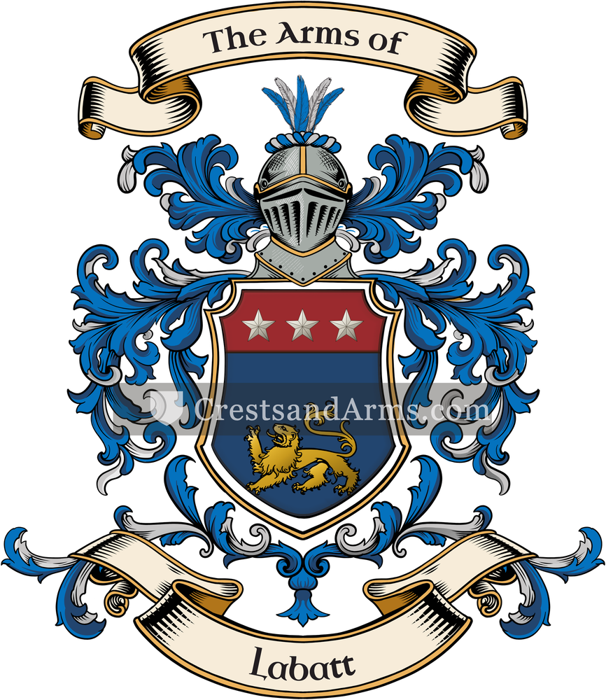 The Labatt coat of arms, drawn from the recorded blazon