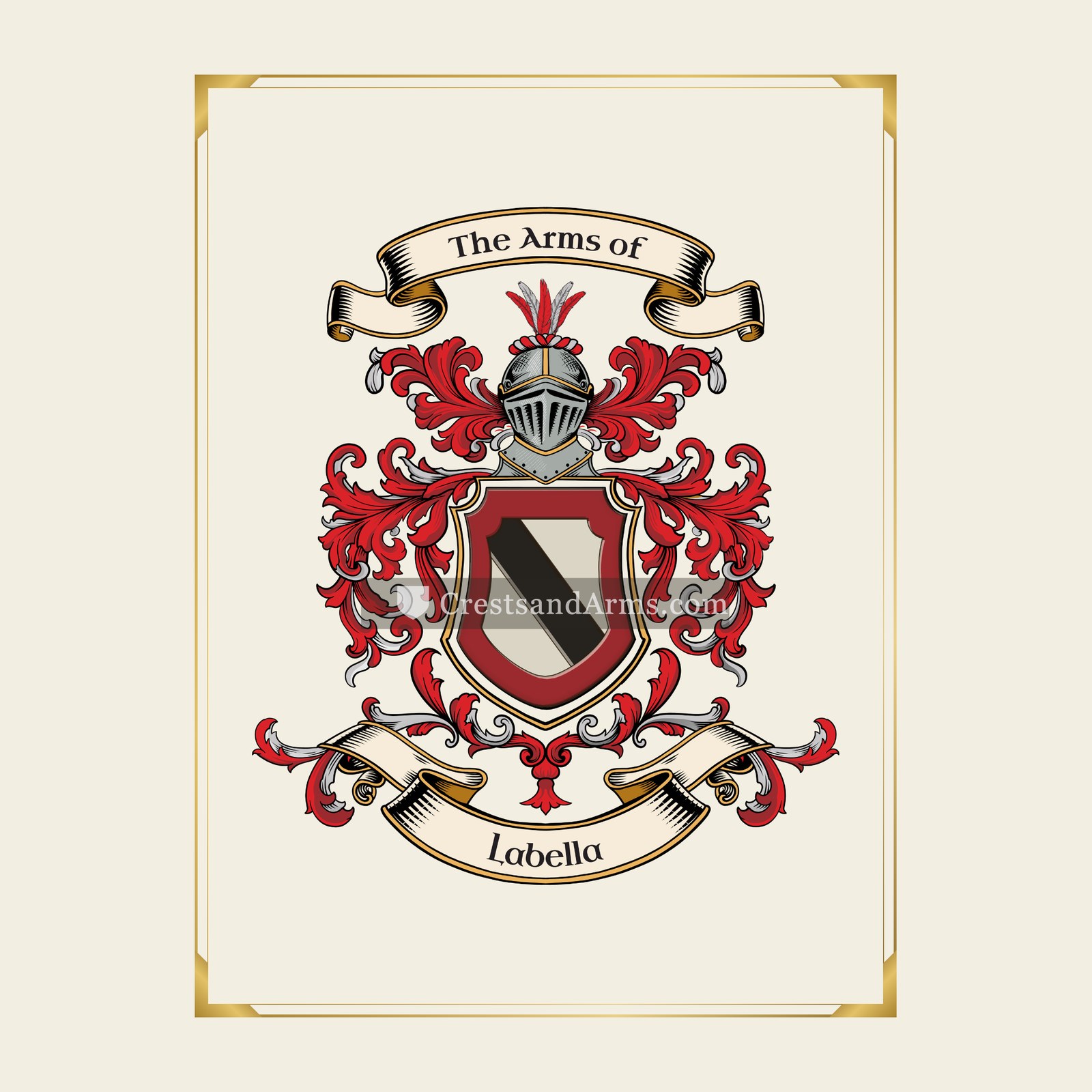 With gold border