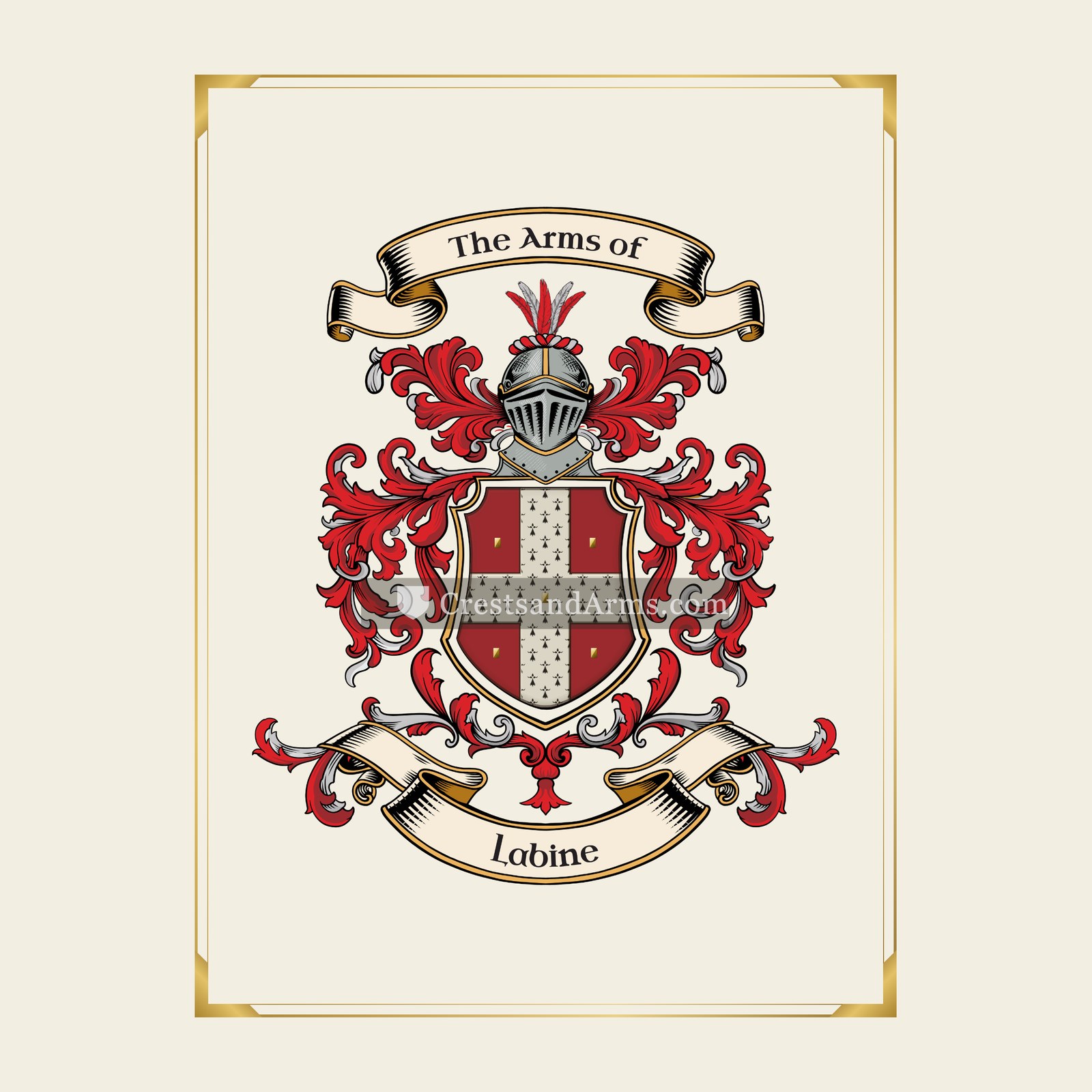 With gold border