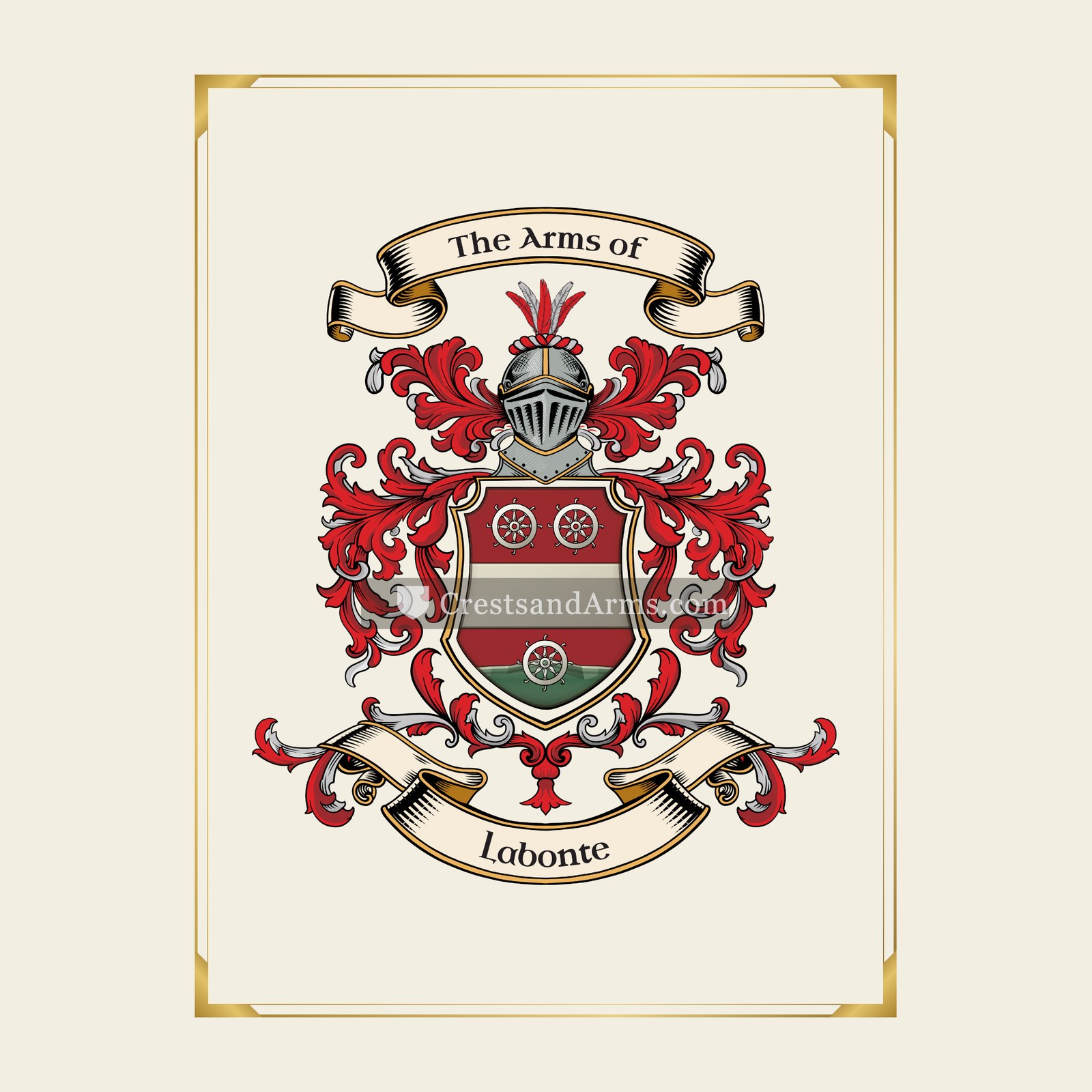 With gold border