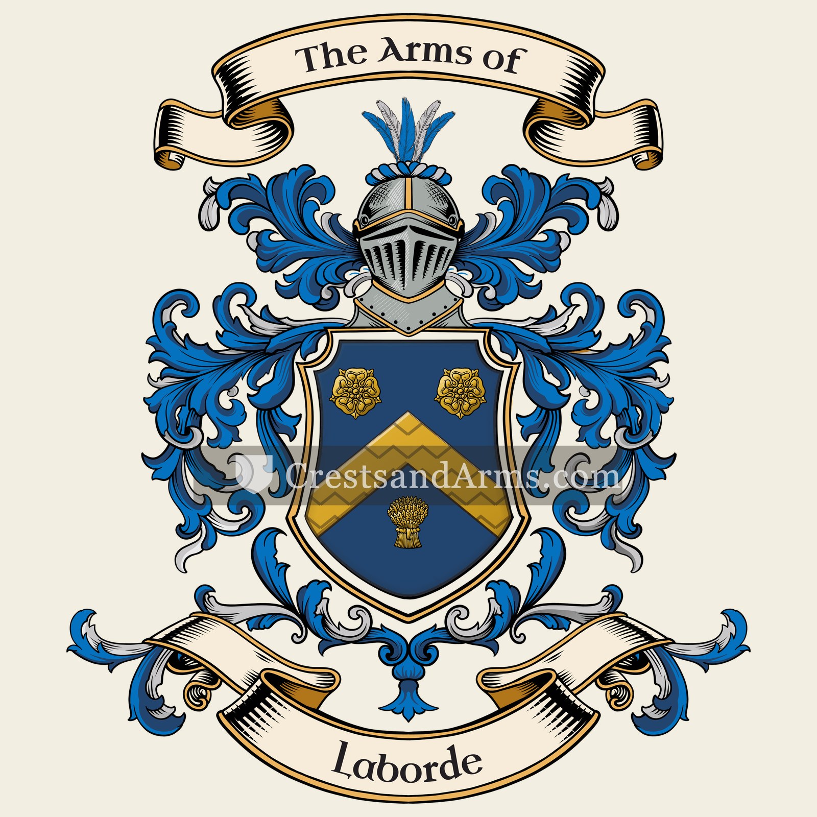 The Laborde coat of arms, drawn from the recorded blazon