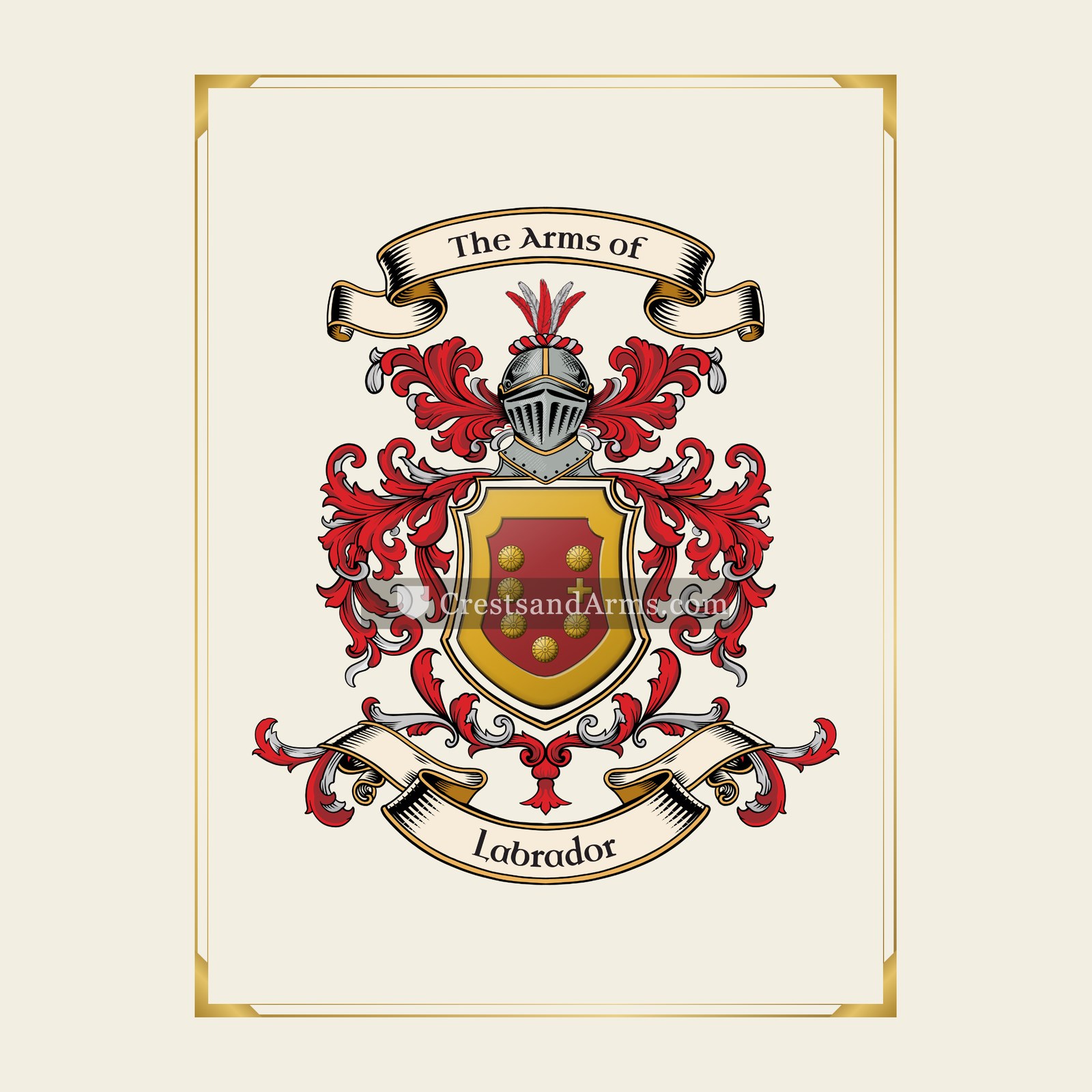 With gold border