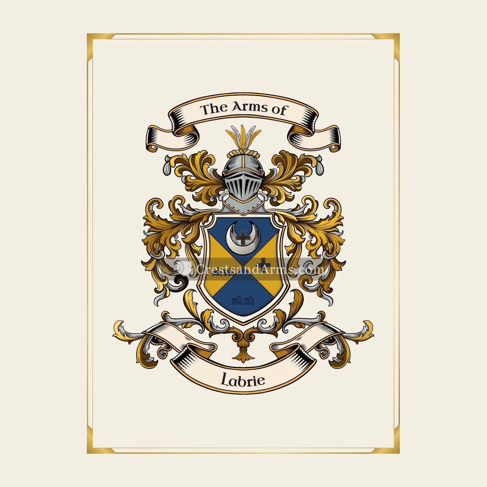 With gold border