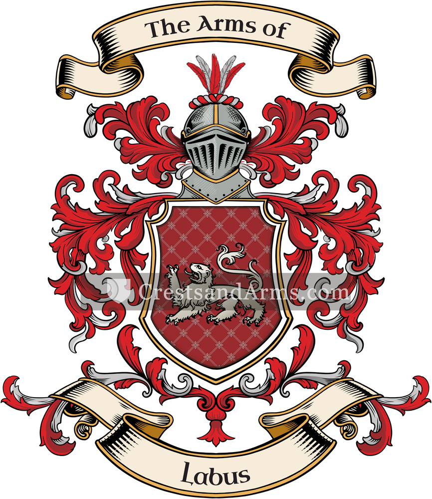 The Labus coat of arms, drawn from the recorded blazon