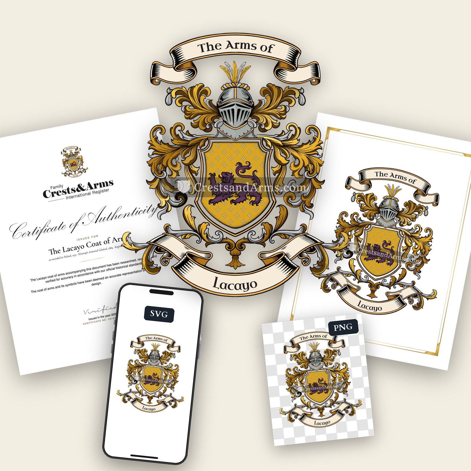 The Lacayo arms on the coat of arms — digital pack