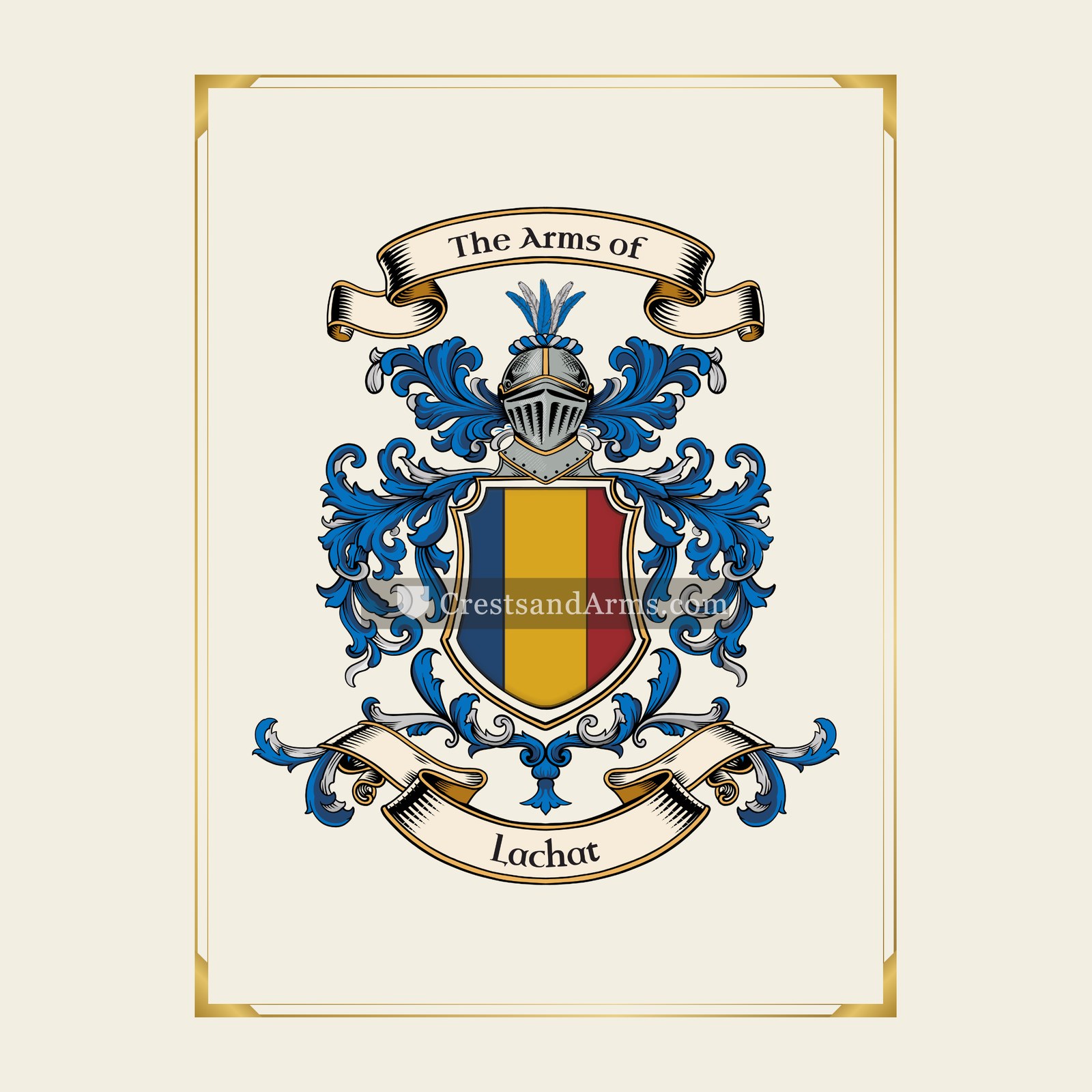With gold border