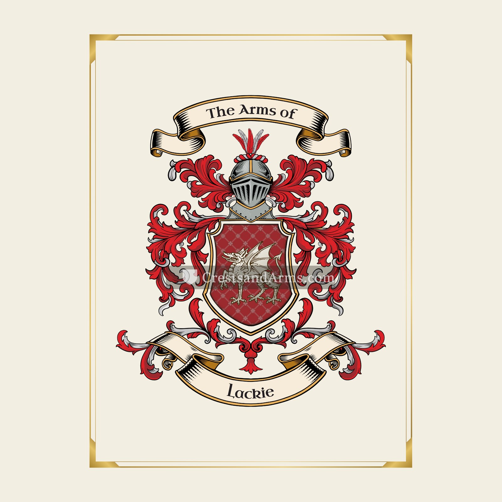With gold border