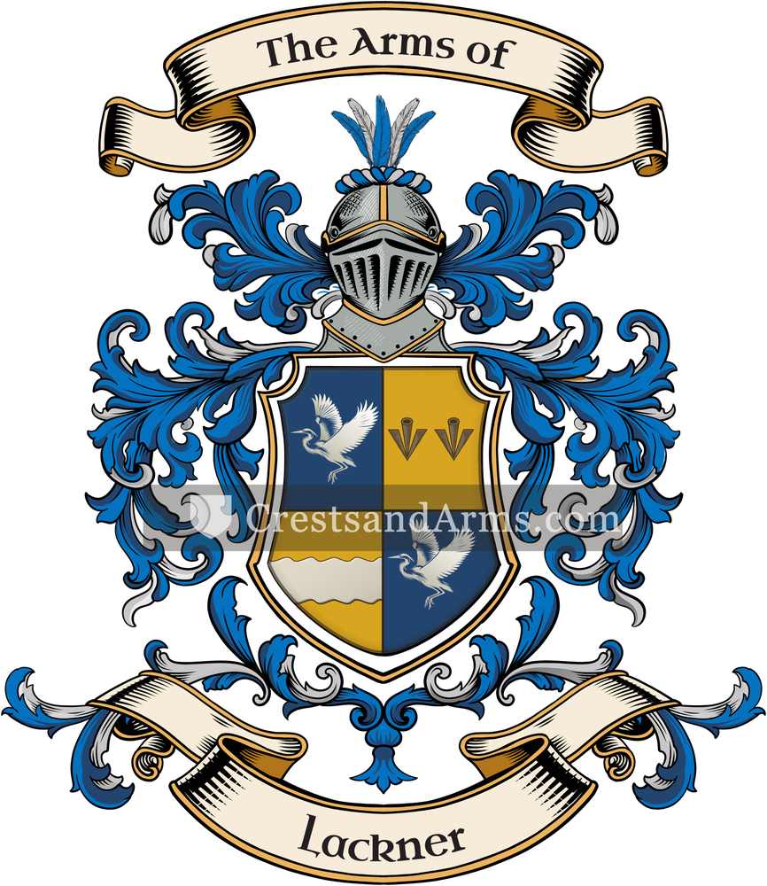 The Lackner coat of arms, drawn from the recorded blazon