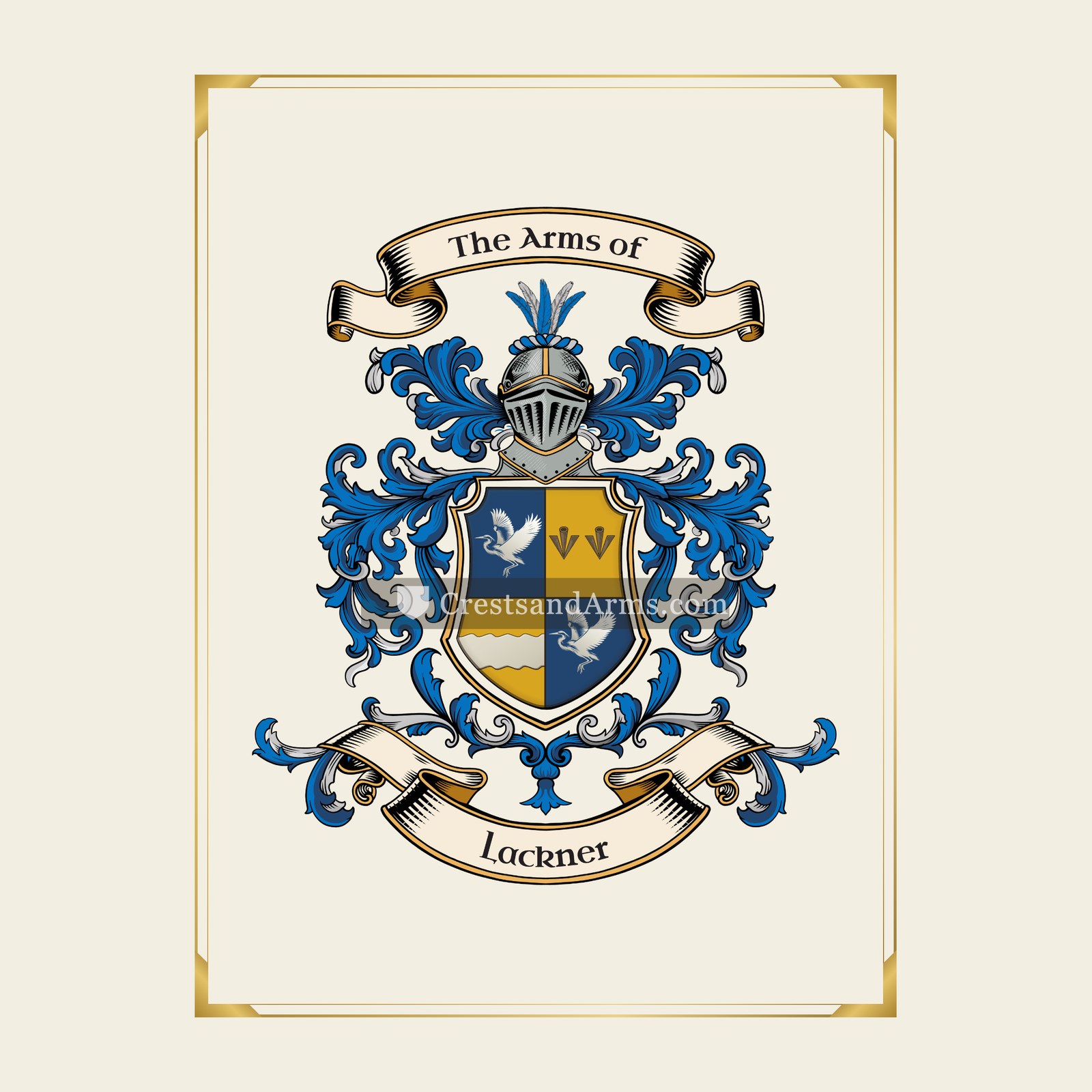With gold border