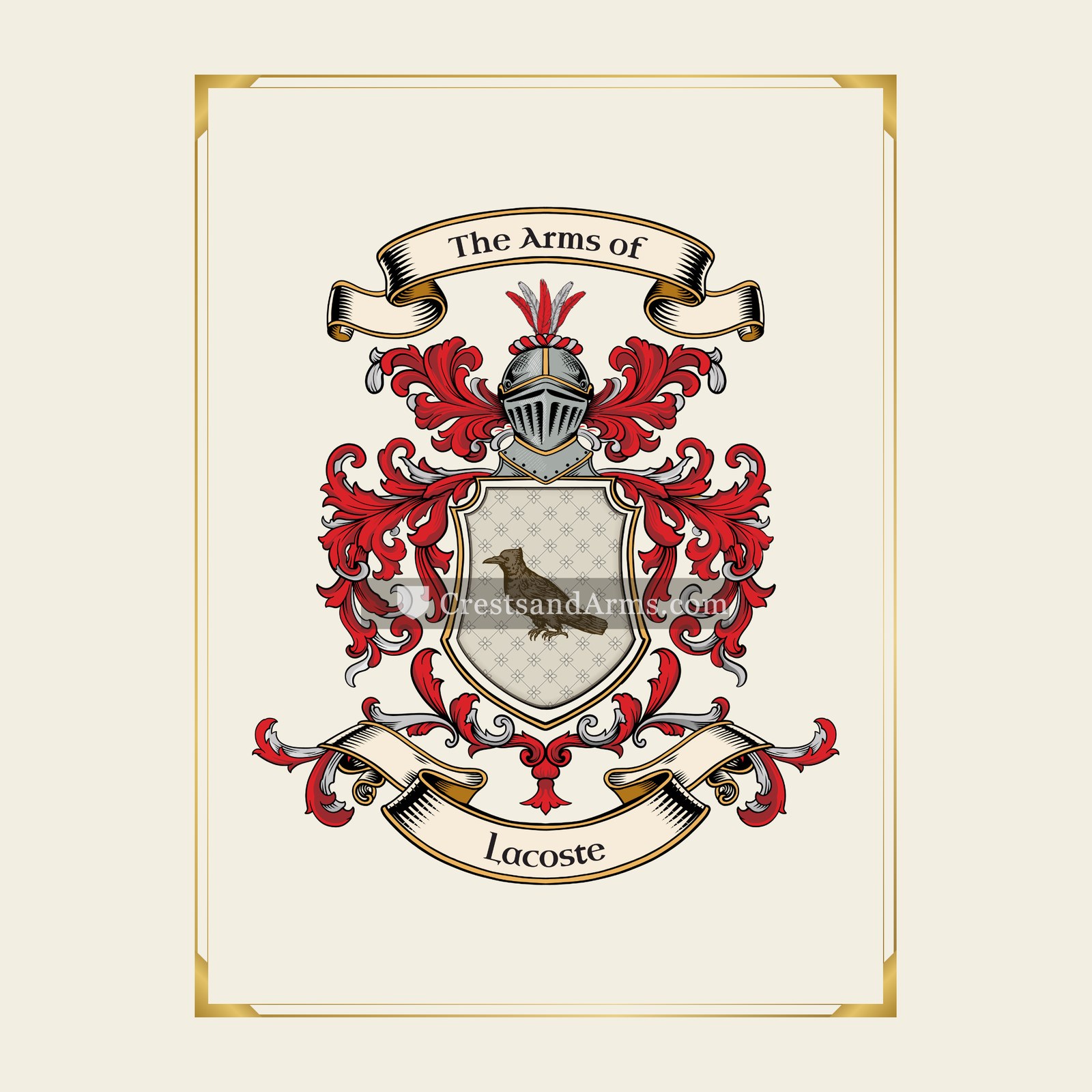 With gold border