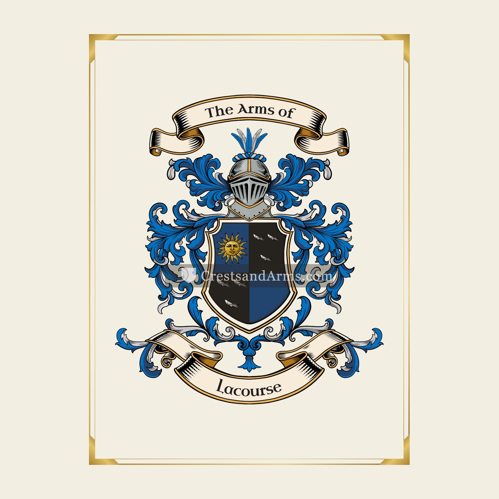 With gold border