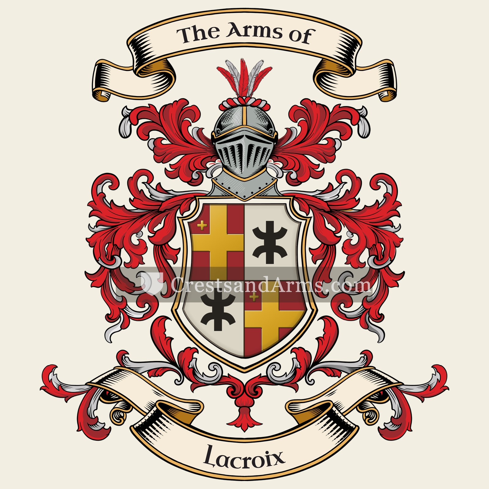 The Lacroix coat of arms, drawn from the recorded blazon