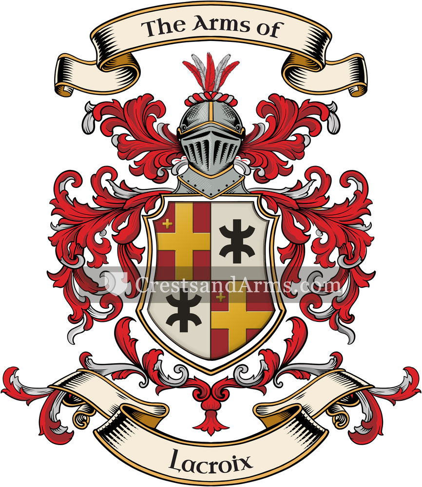 The Lacroix coat of arms, drawn from the recorded blazon