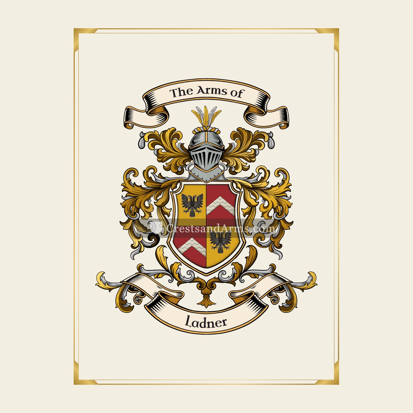 With gold border