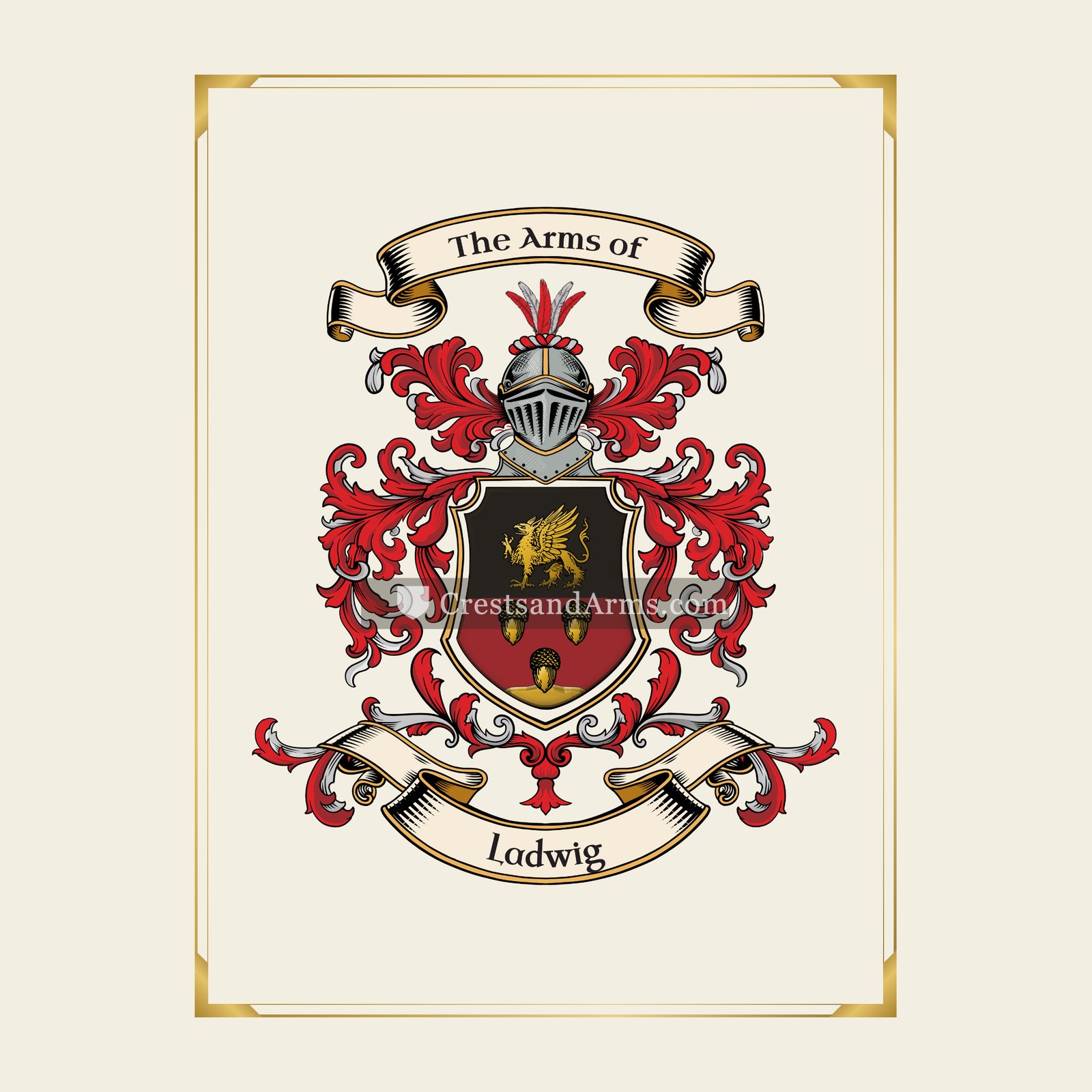 With gold border
