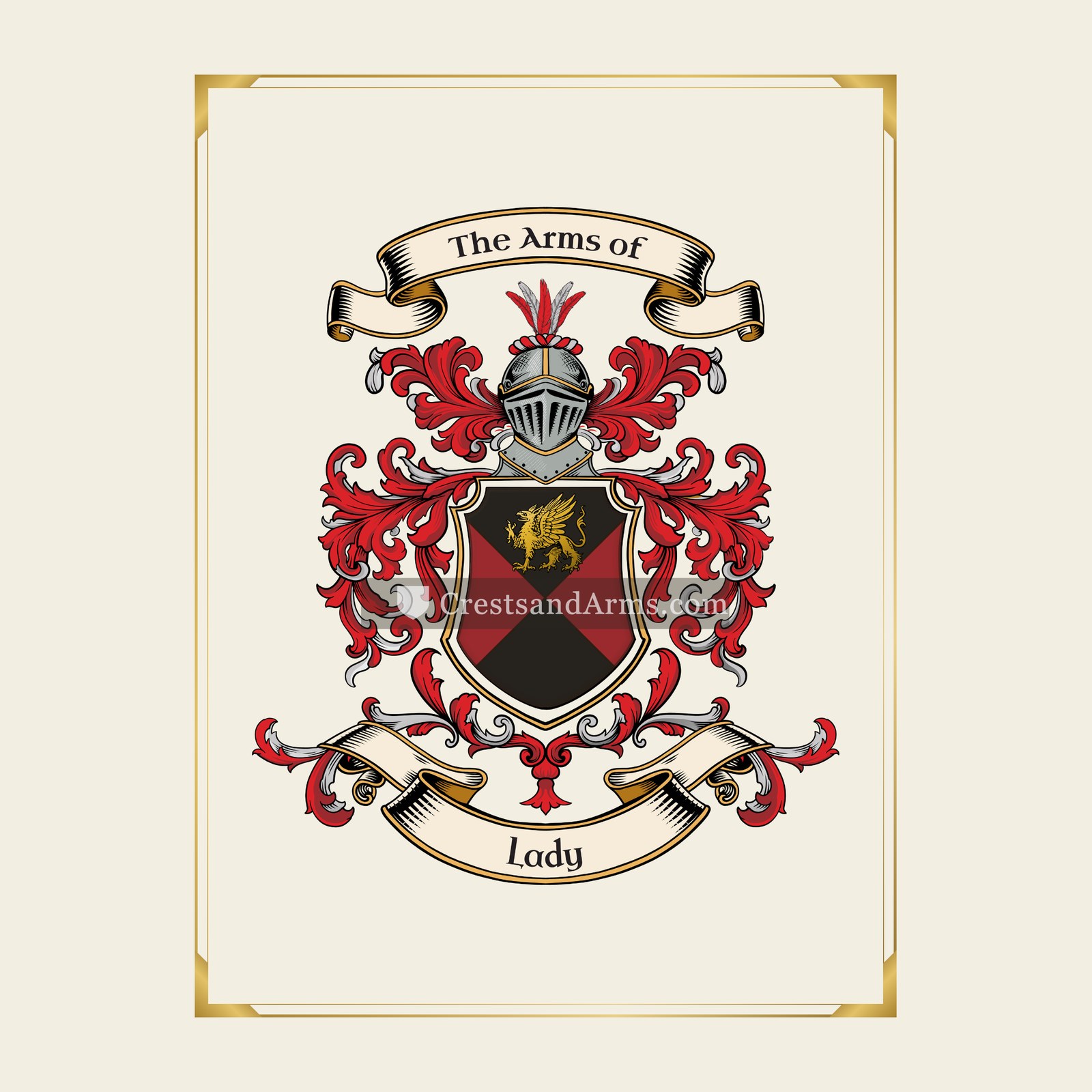 With gold border