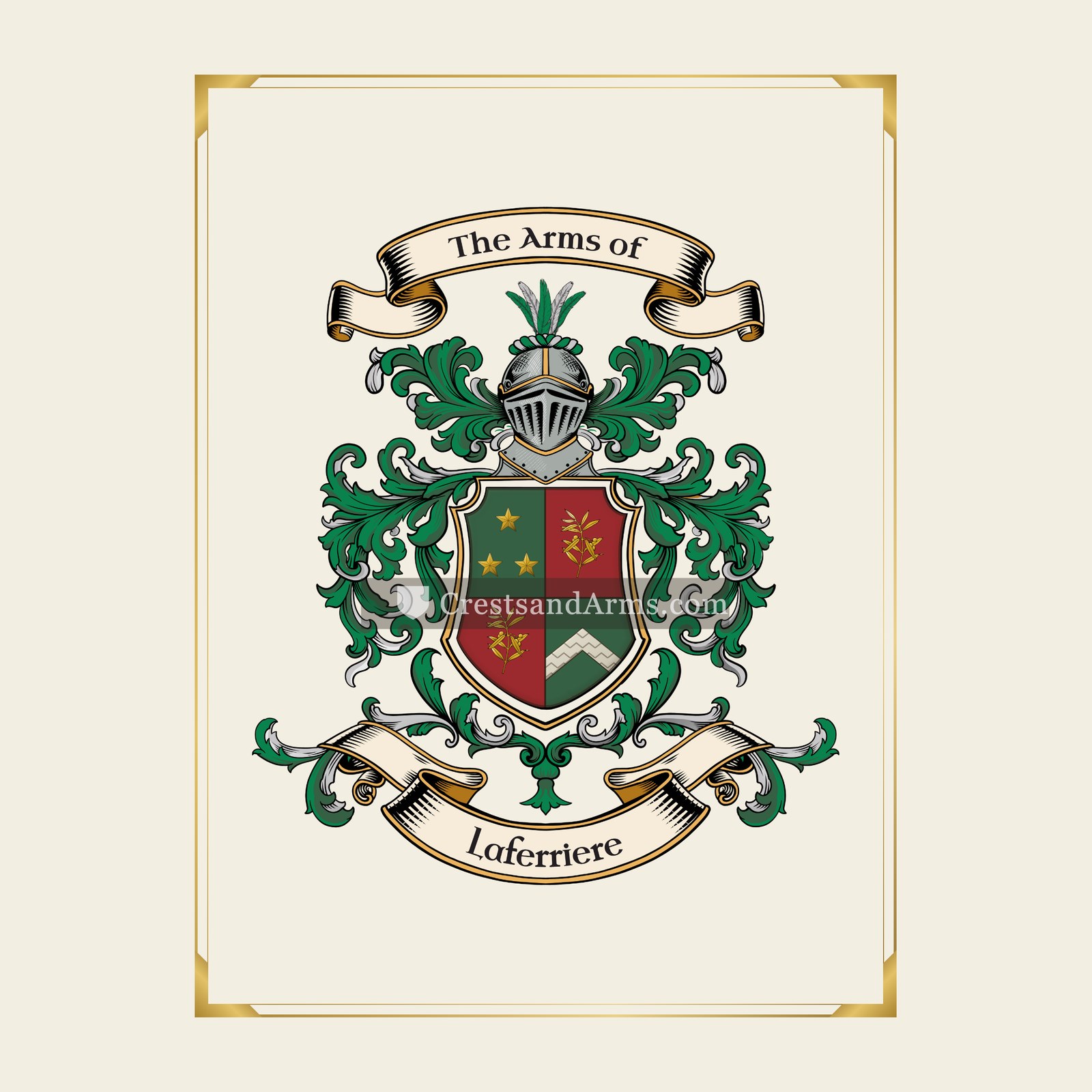 With gold border