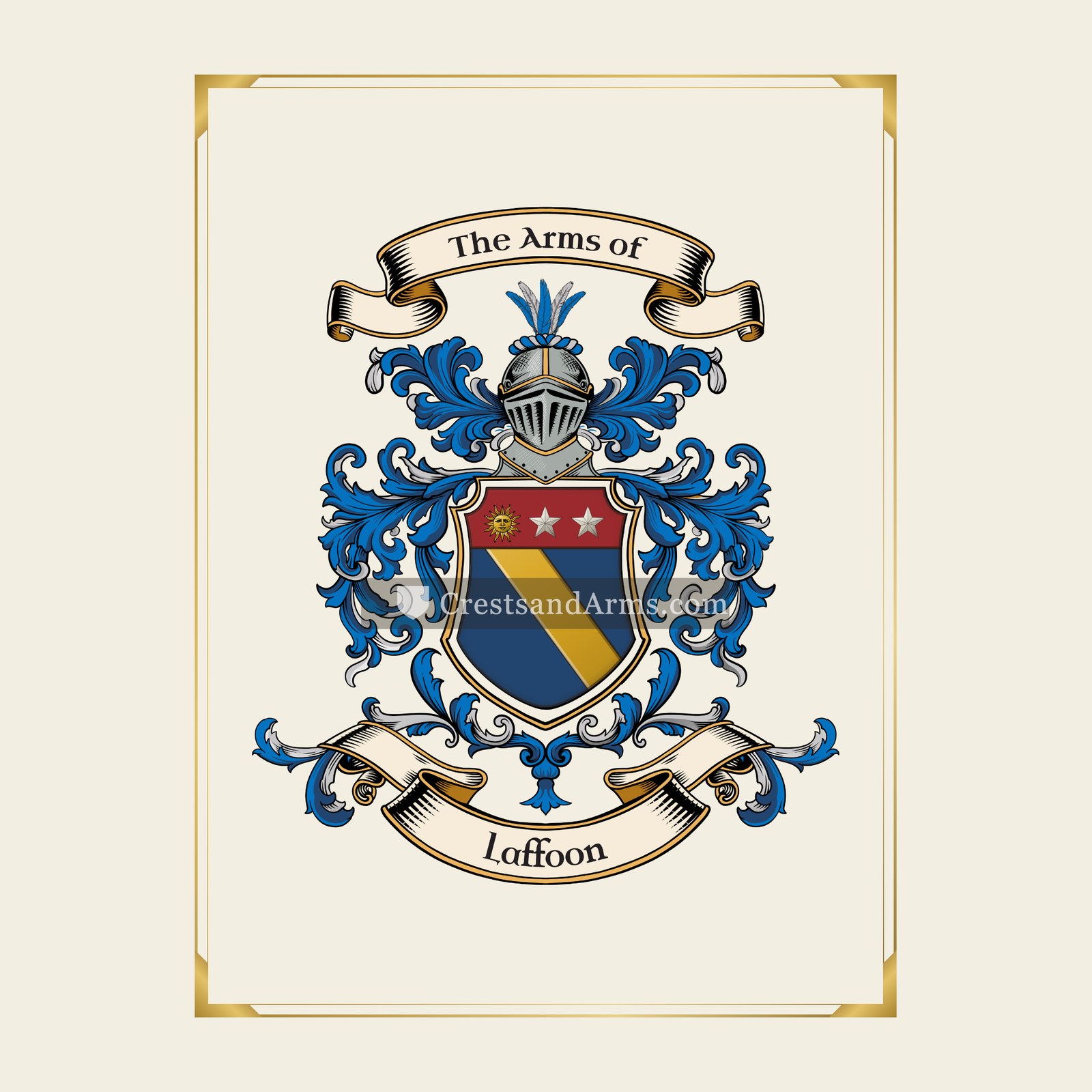 With gold border