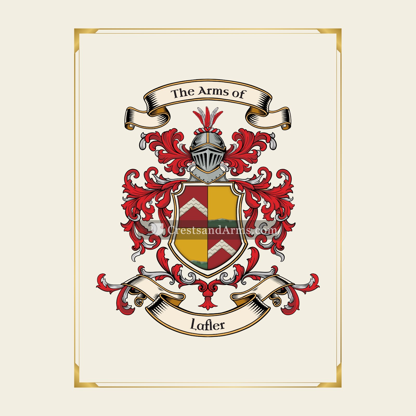With gold border