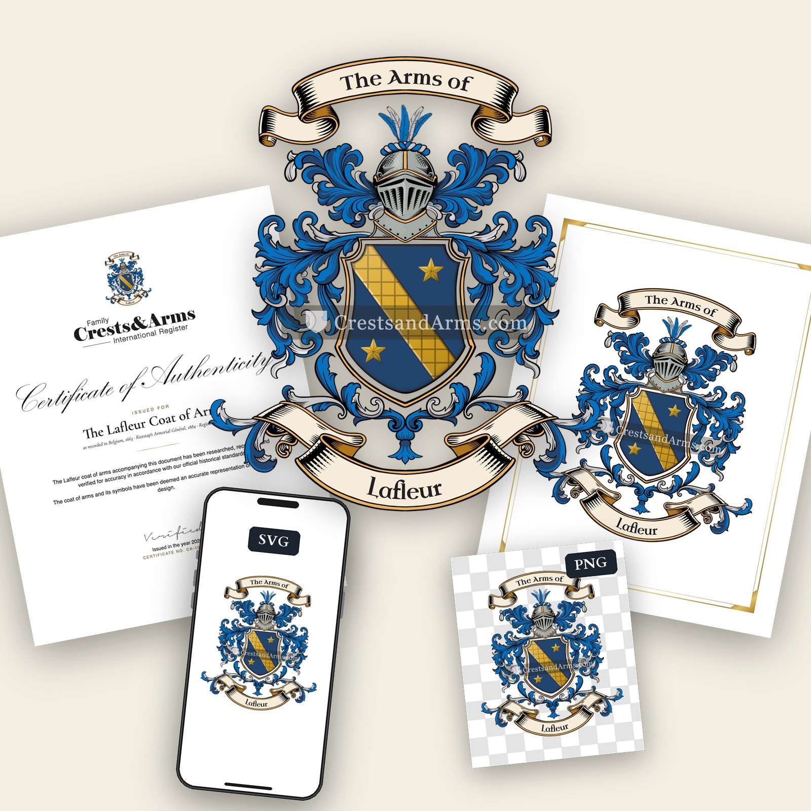 The Lafleur arms on the coat of arms — digital pack