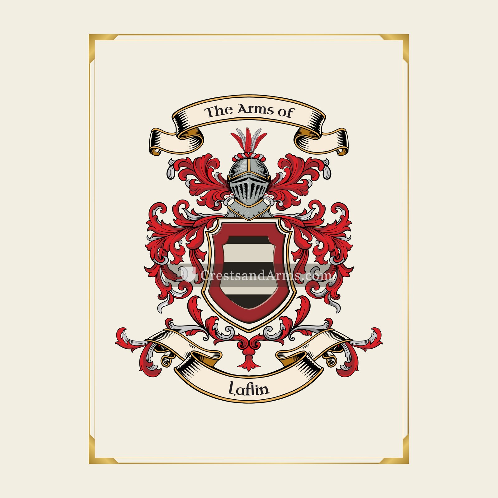 With gold border