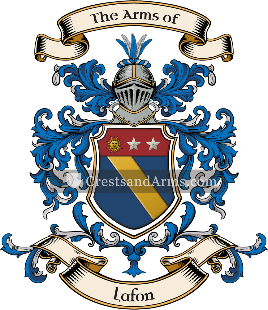 The Lafon coat of arms, drawn from the recorded blazon