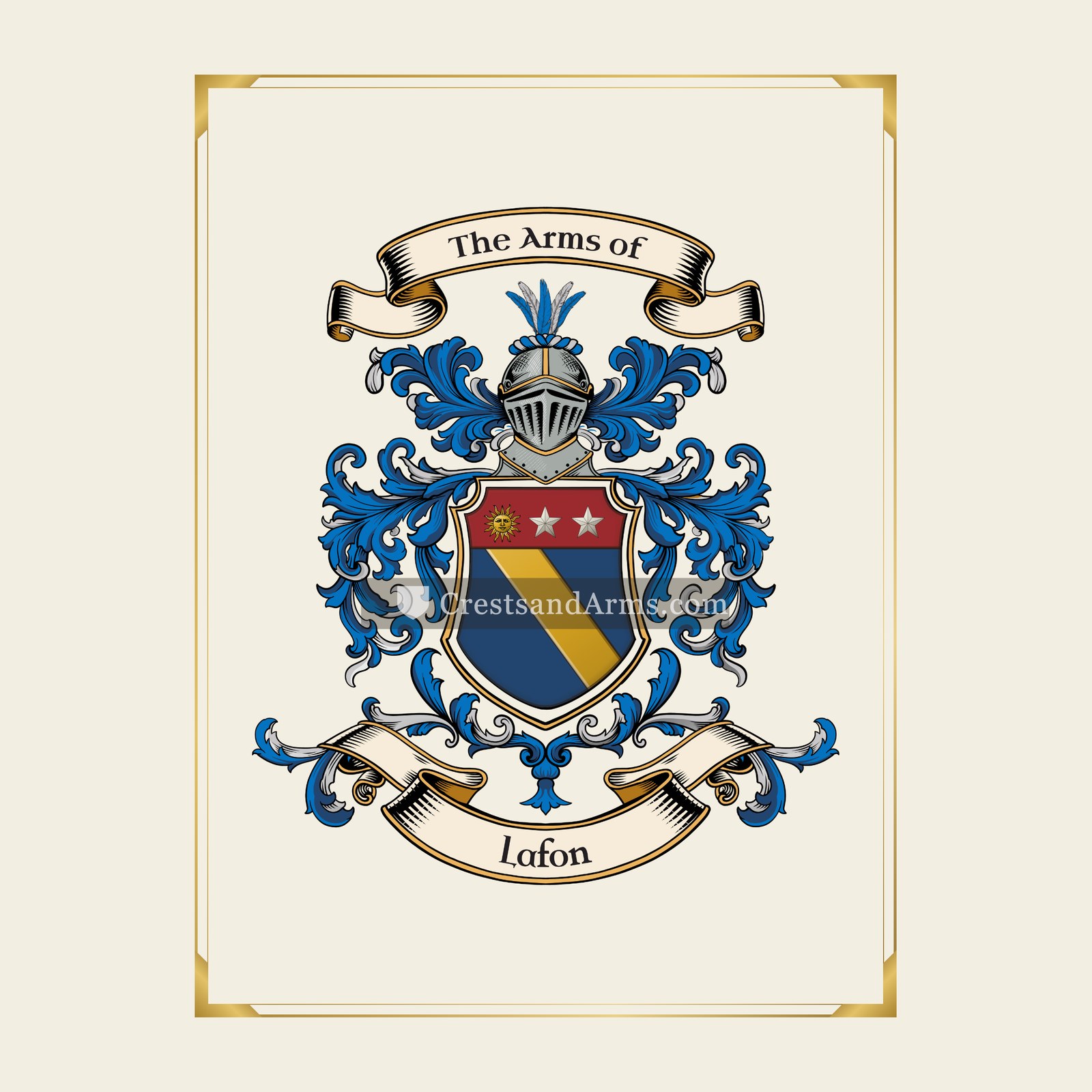With gold border