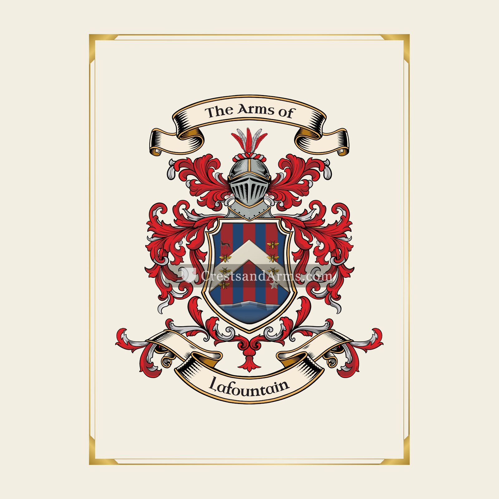 With gold border