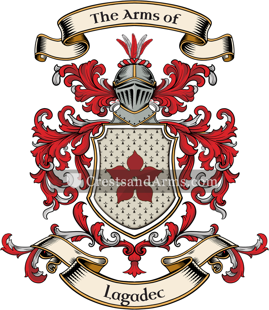 The Lagadec coat of arms, drawn from the recorded blazon