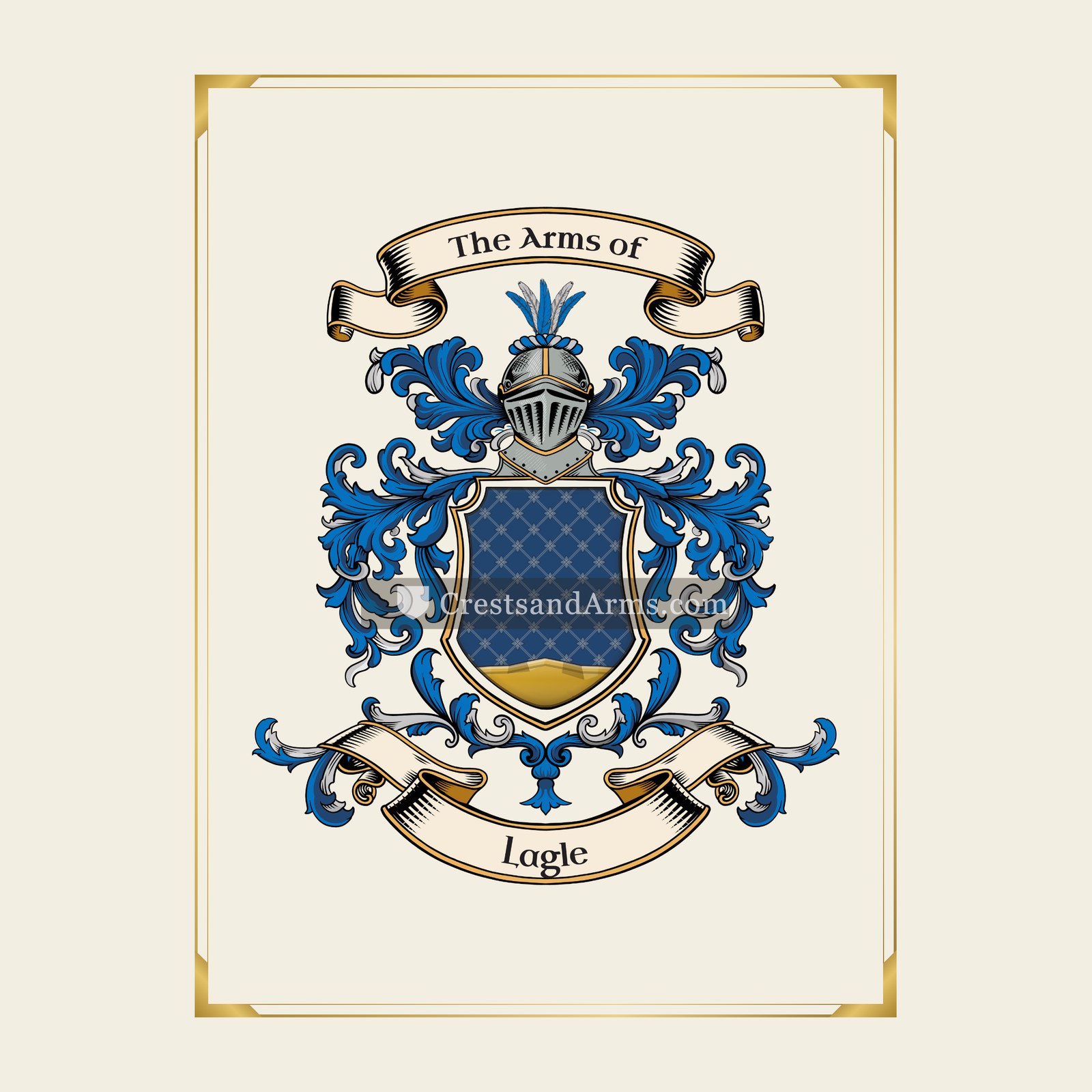 With gold border