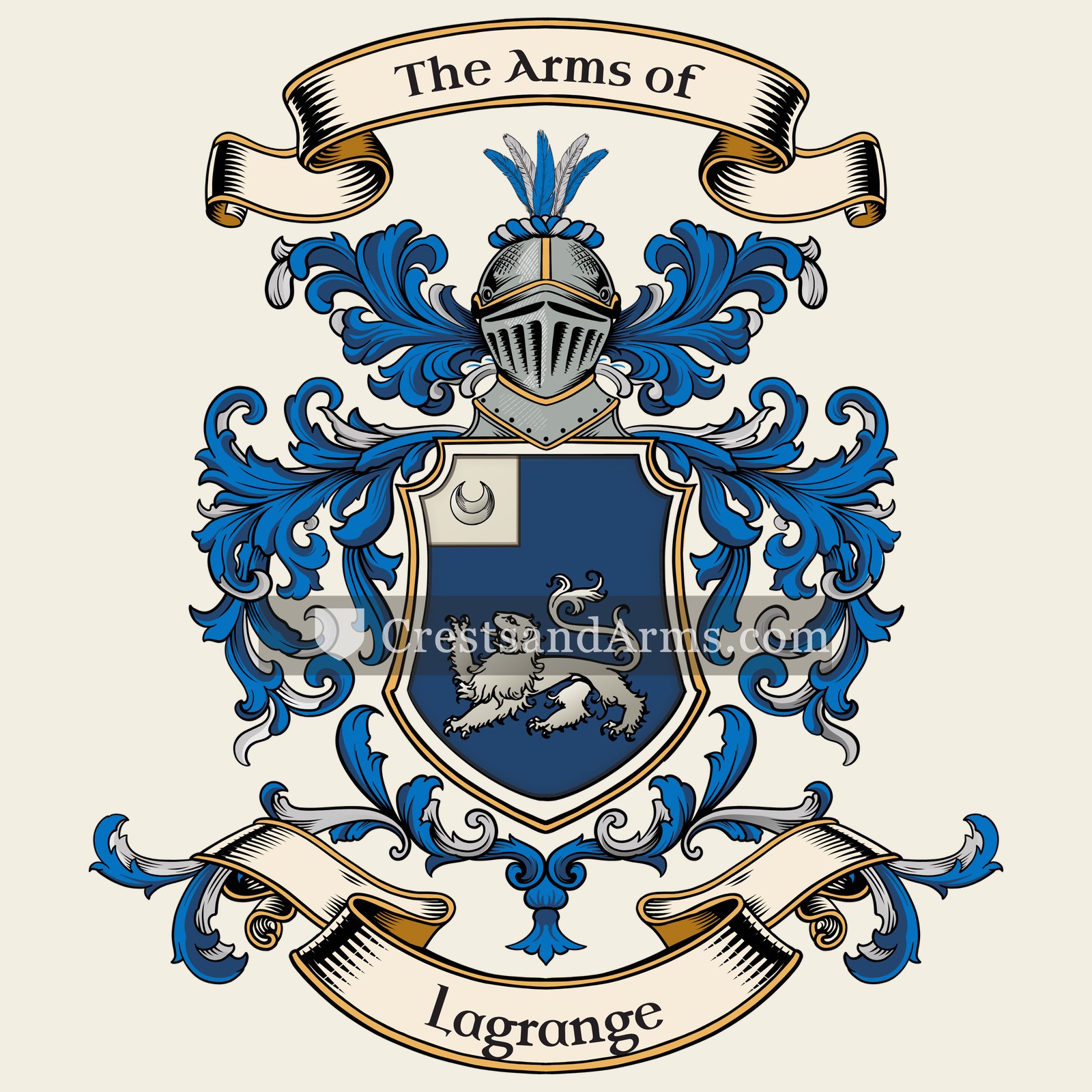 The Lagrange coat of arms, drawn from the recorded blazon