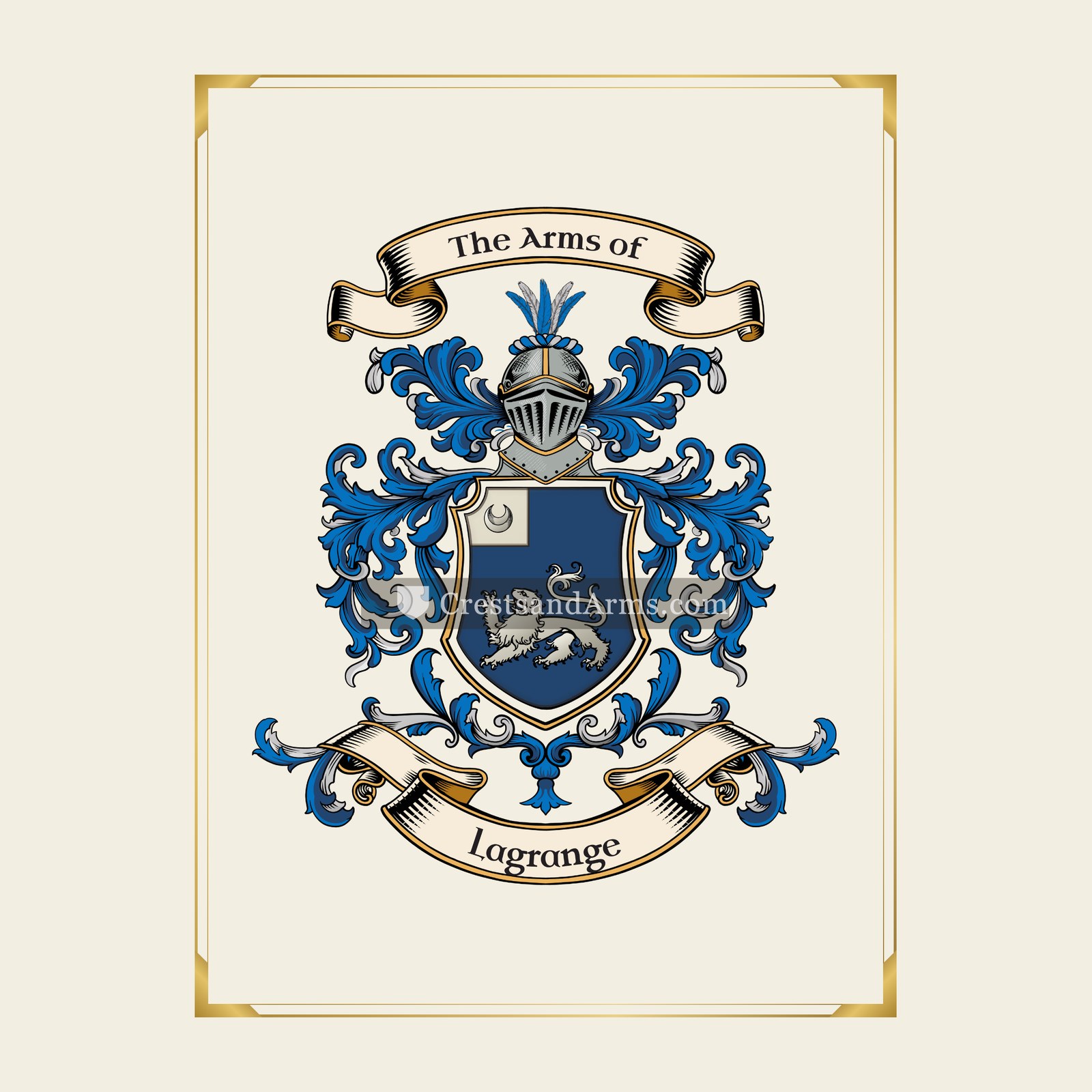 With gold border