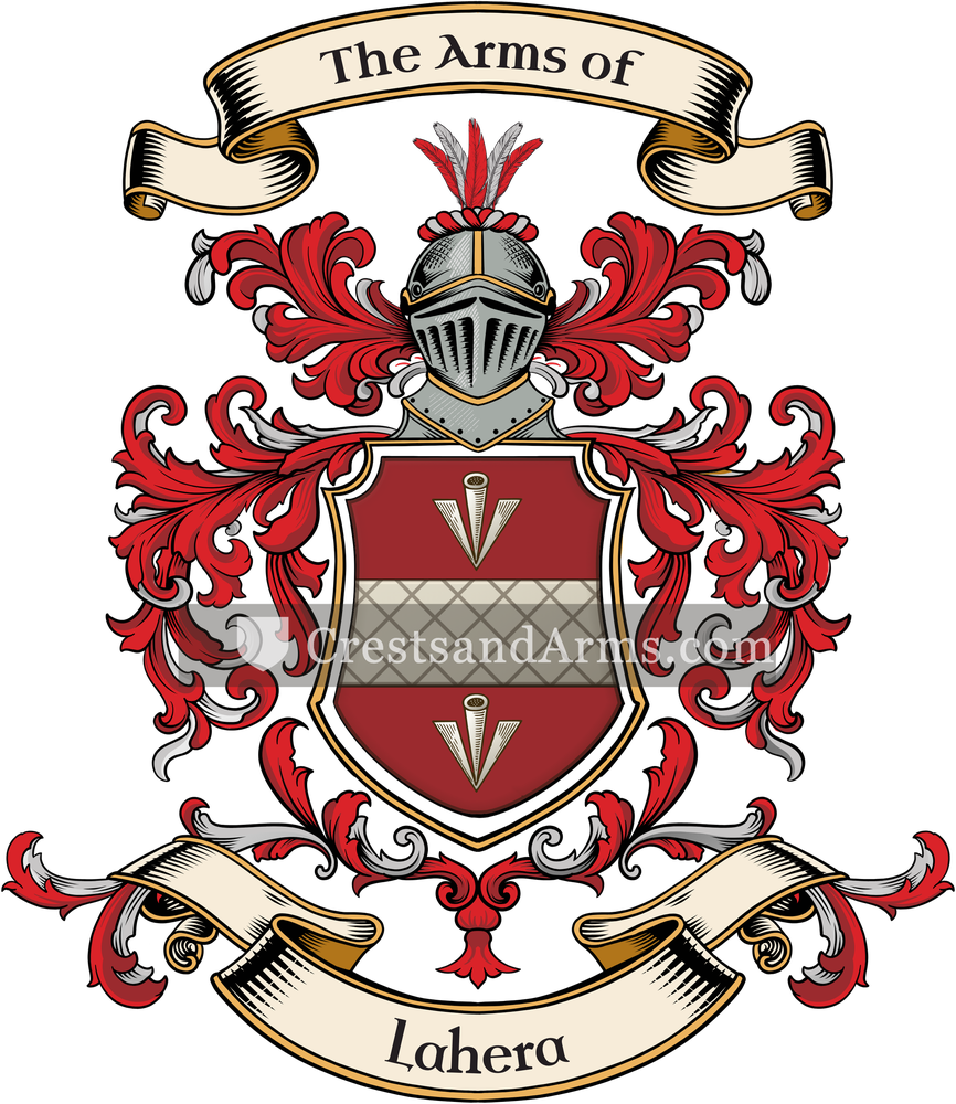 The Lahera coat of arms, drawn from the recorded blazon