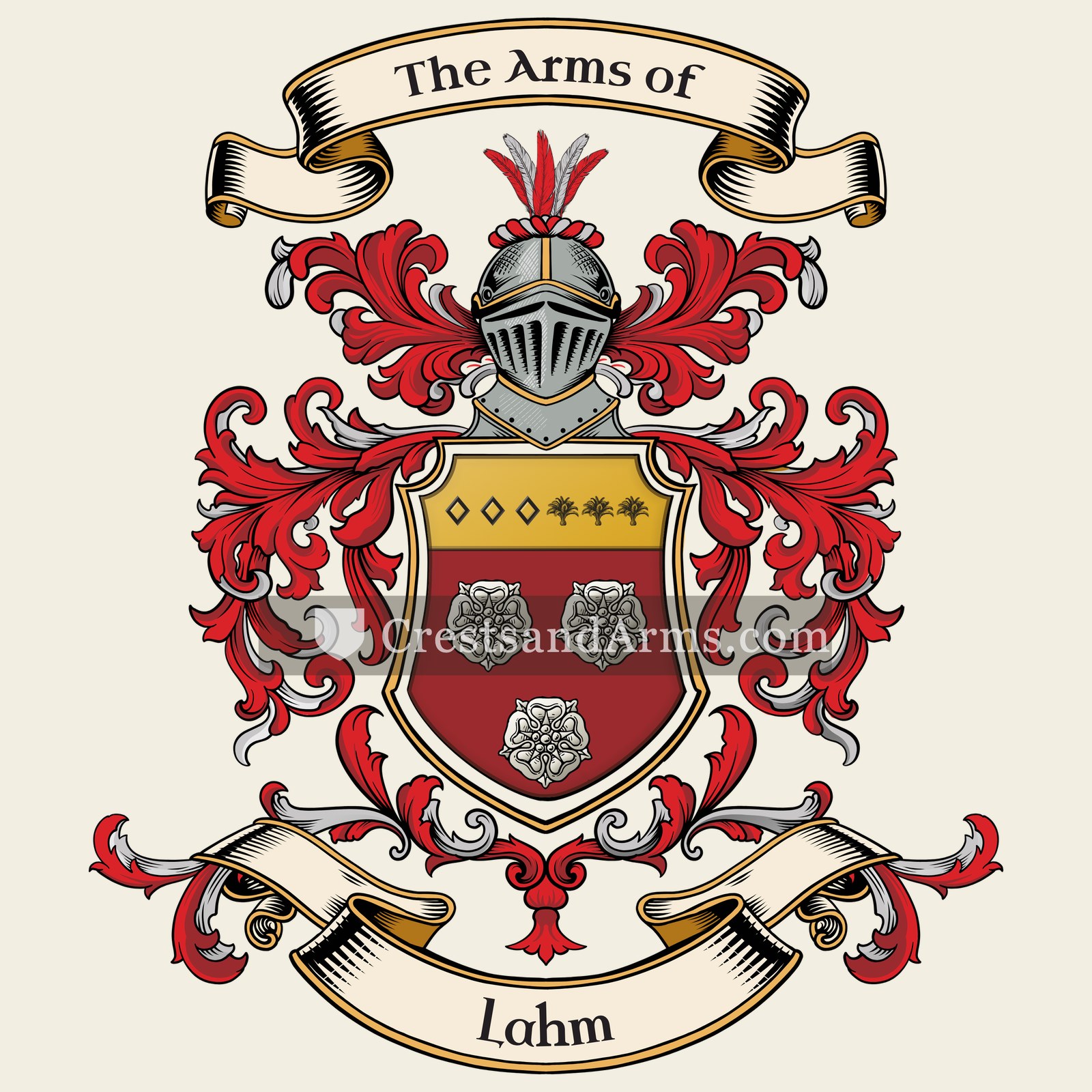 The Lahm coat of arms, drawn from the recorded blazon