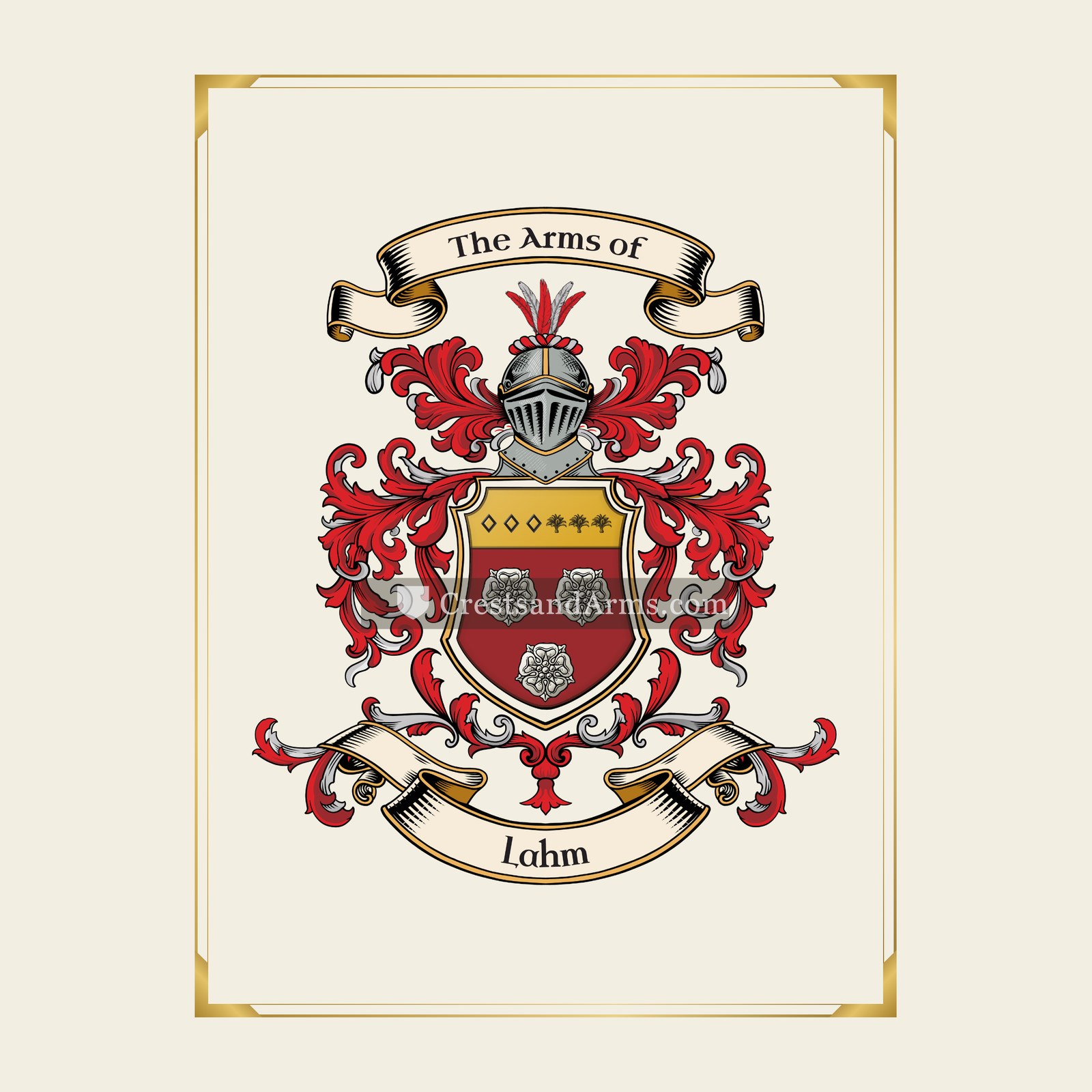 With gold border