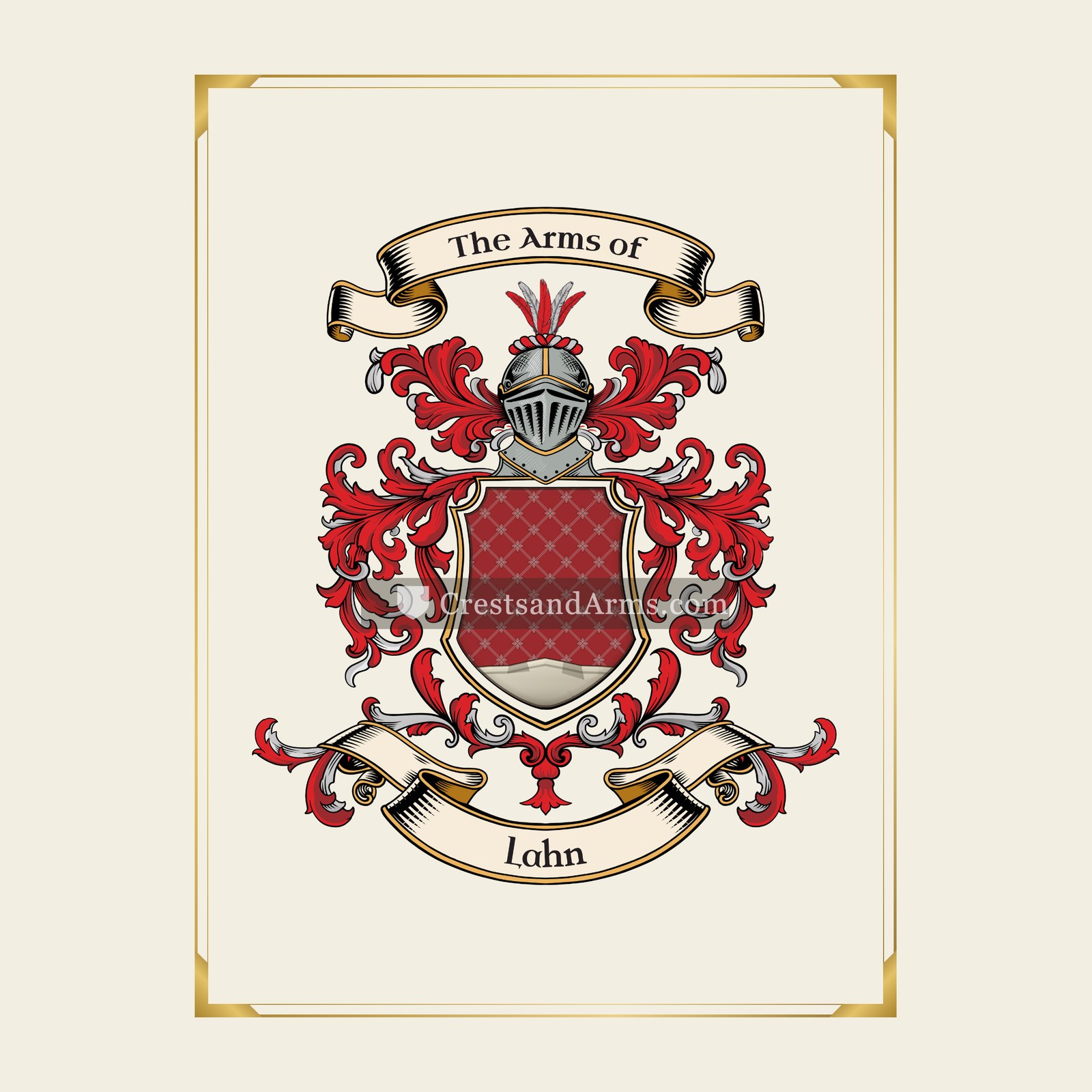 With gold border