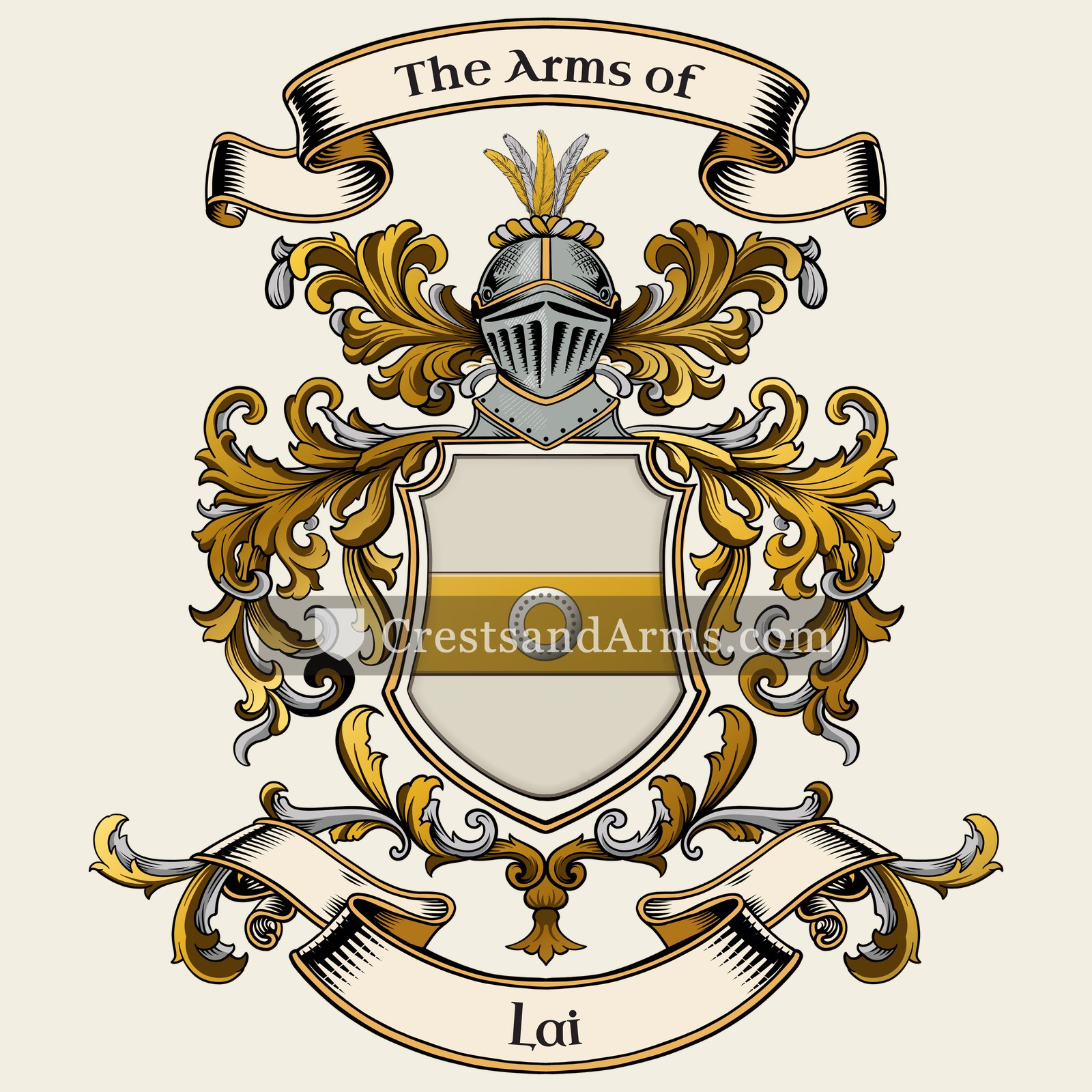 The Lai coat of arms, drawn from the recorded blazon